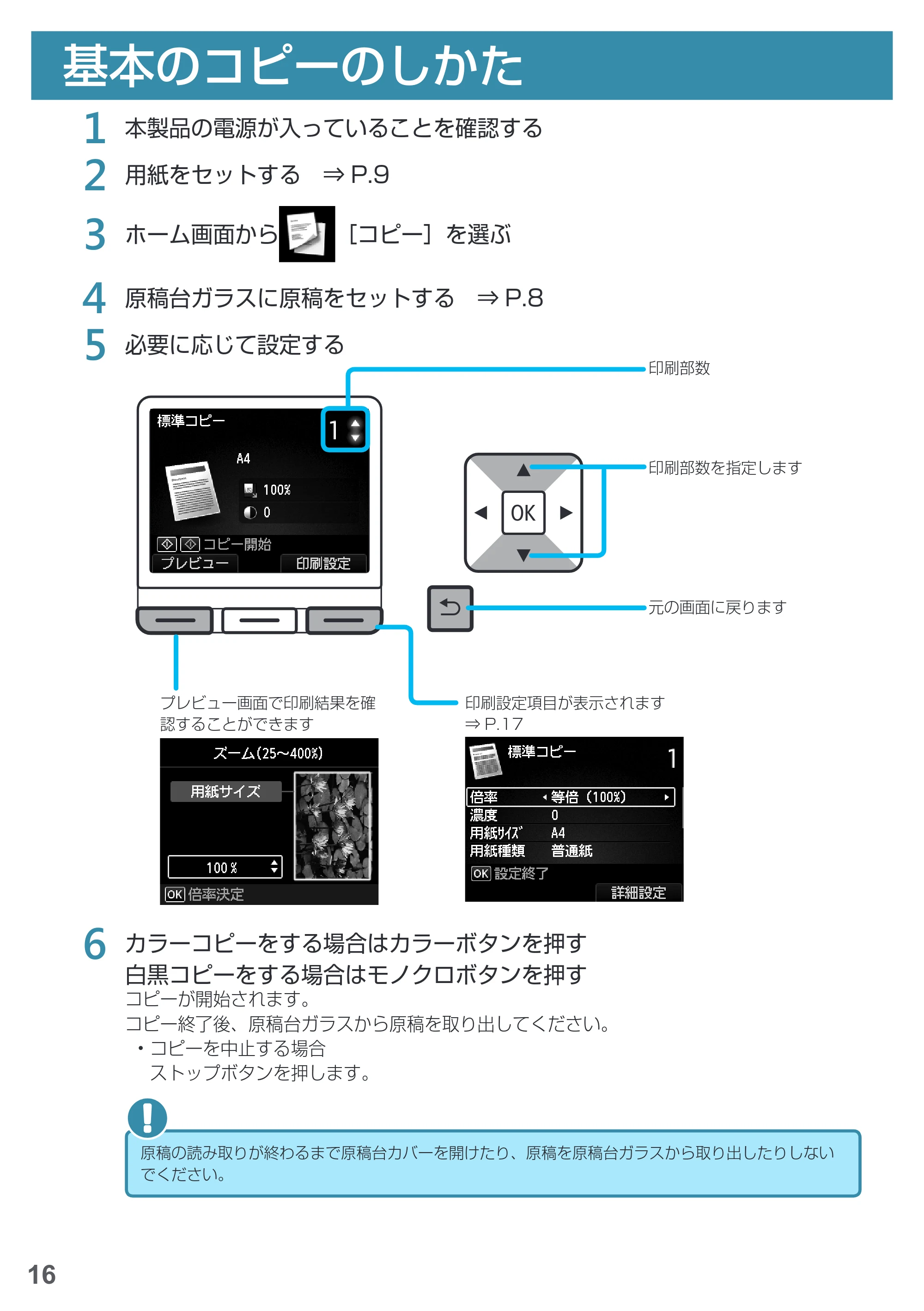 キヤノン PIXUS MG6930 基本操作マニュアル(PDF:4.18MB) — コピー/印刷/スキャン — 原本ページ — 18ページ