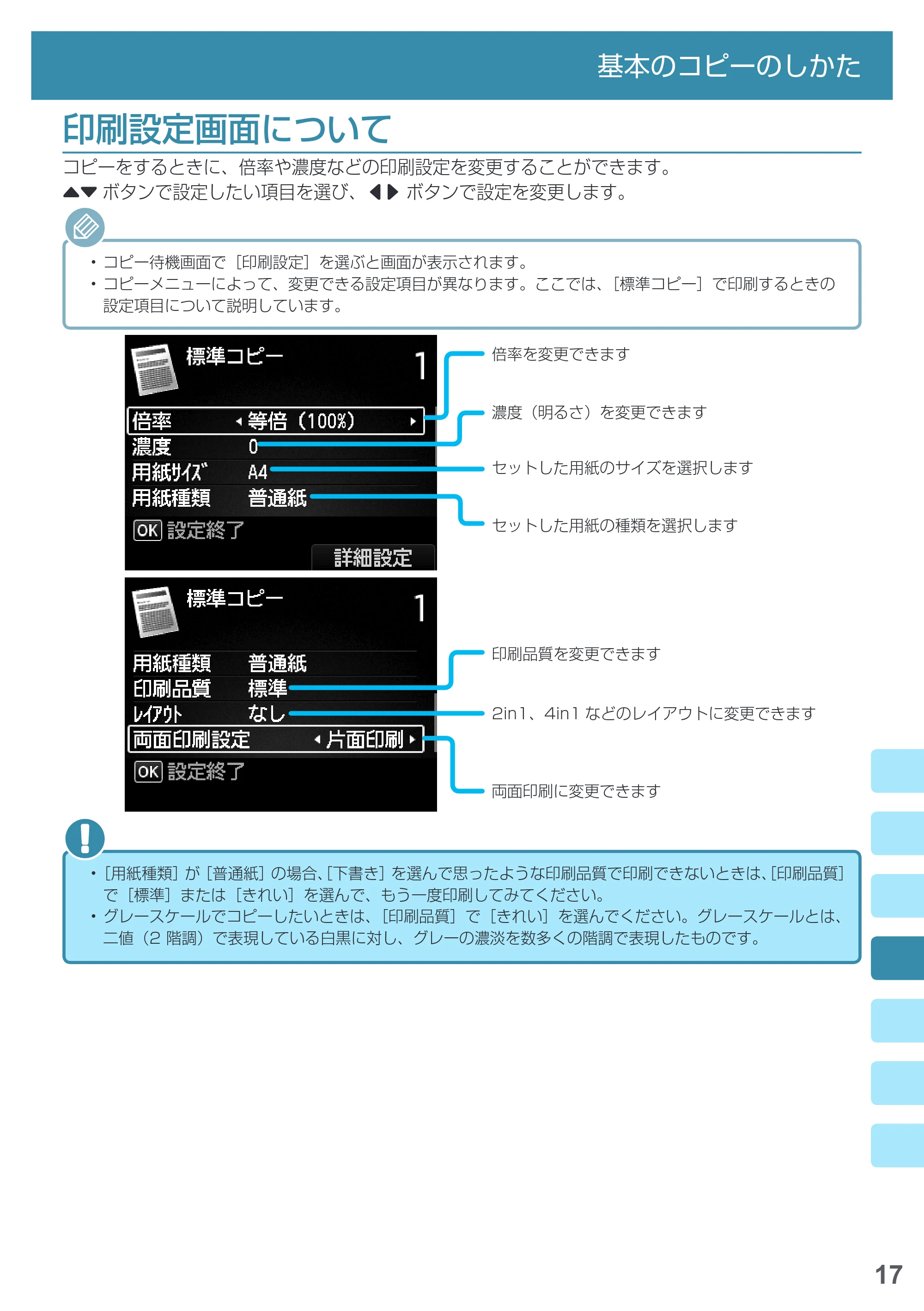 キヤノン PIXUS MG6930 基本操作マニュアル(PDF:4.18MB) — 印刷設定画面について — 原本ページ — 19ページ