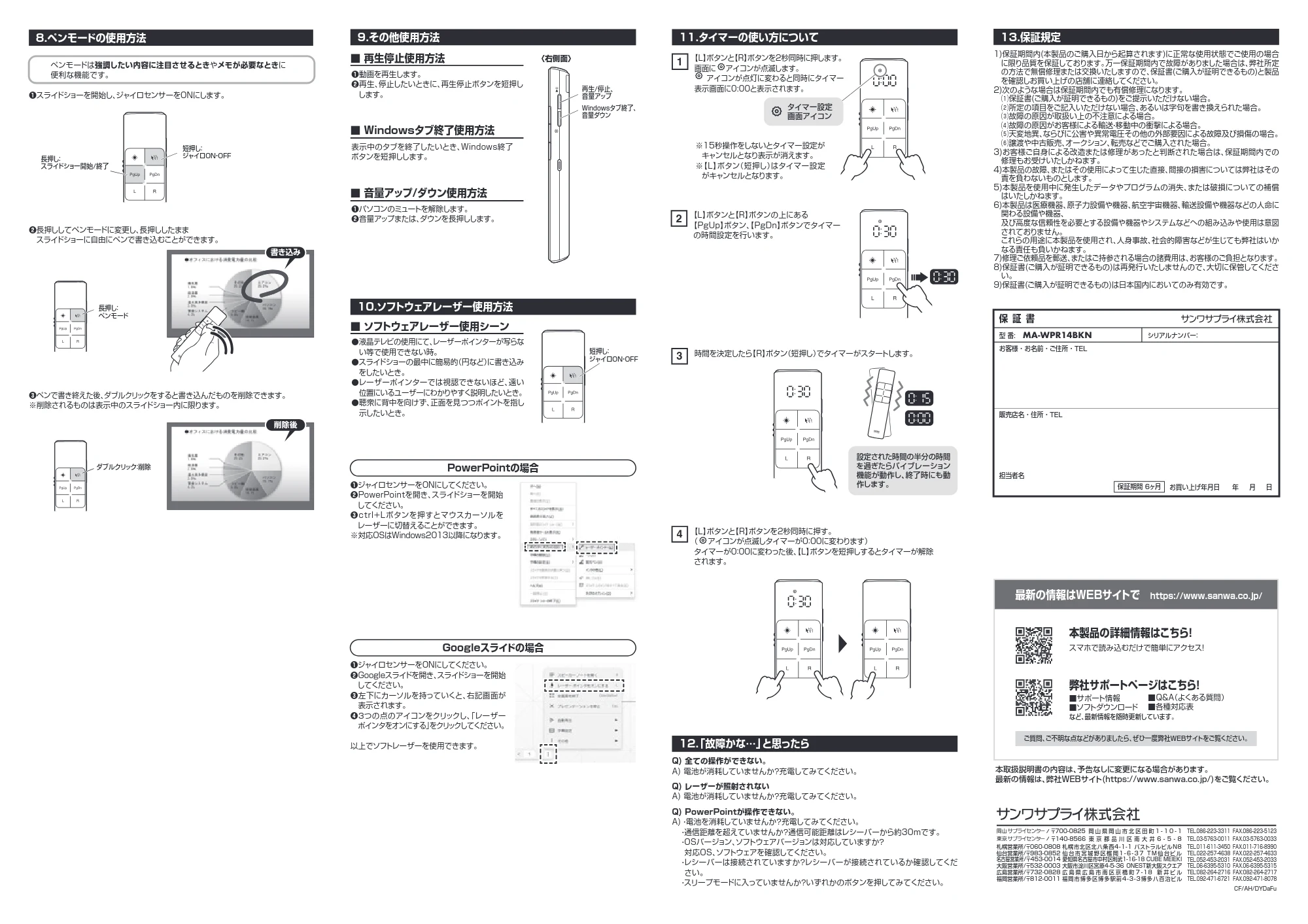 サンワサプライ MA-WPR14BKN 取扱説明書 — 原本ページ — 2ページ