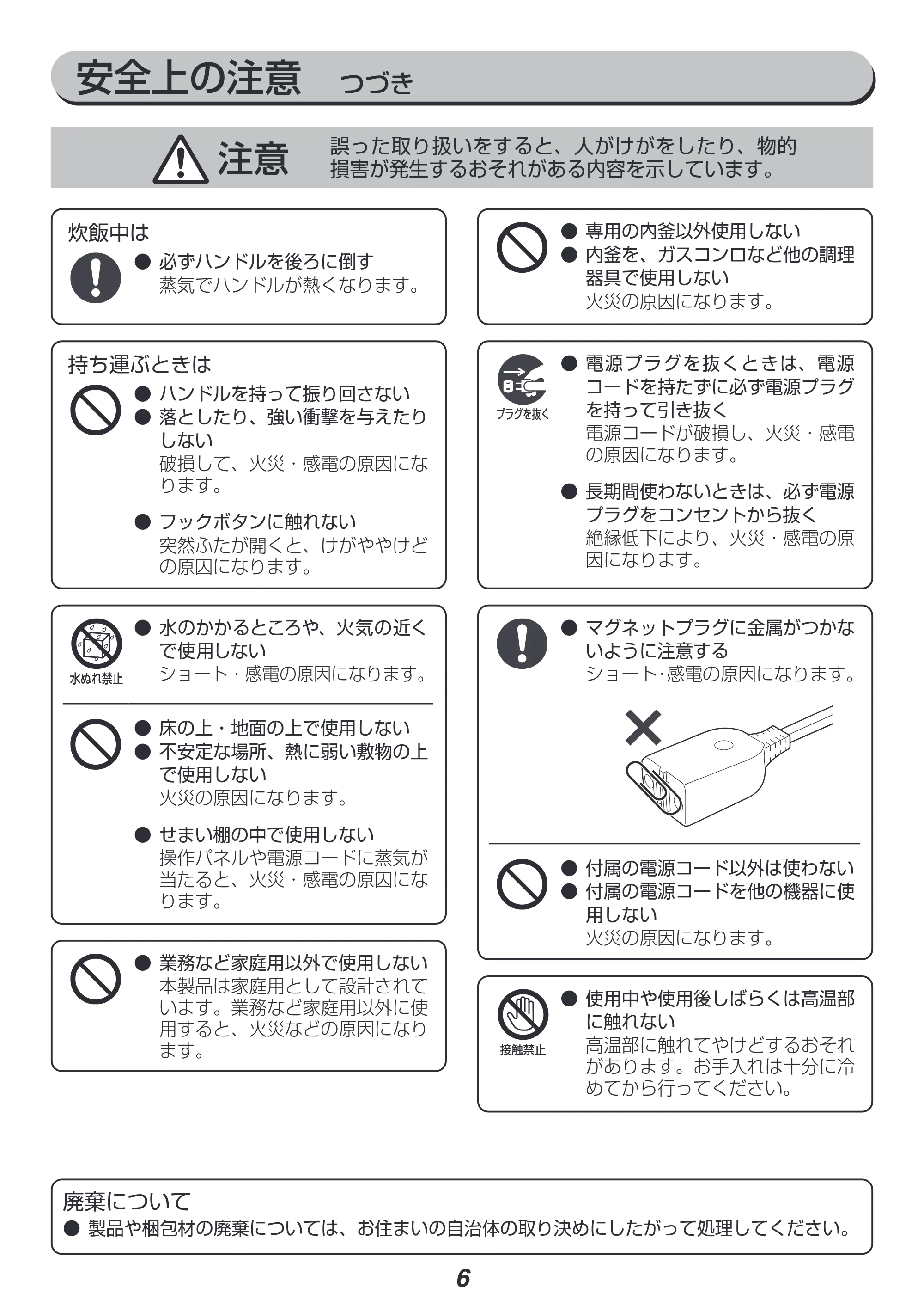 アイリスオーヤマ RC-ME50 取扱説明書 — 原本ページ — 6ページ