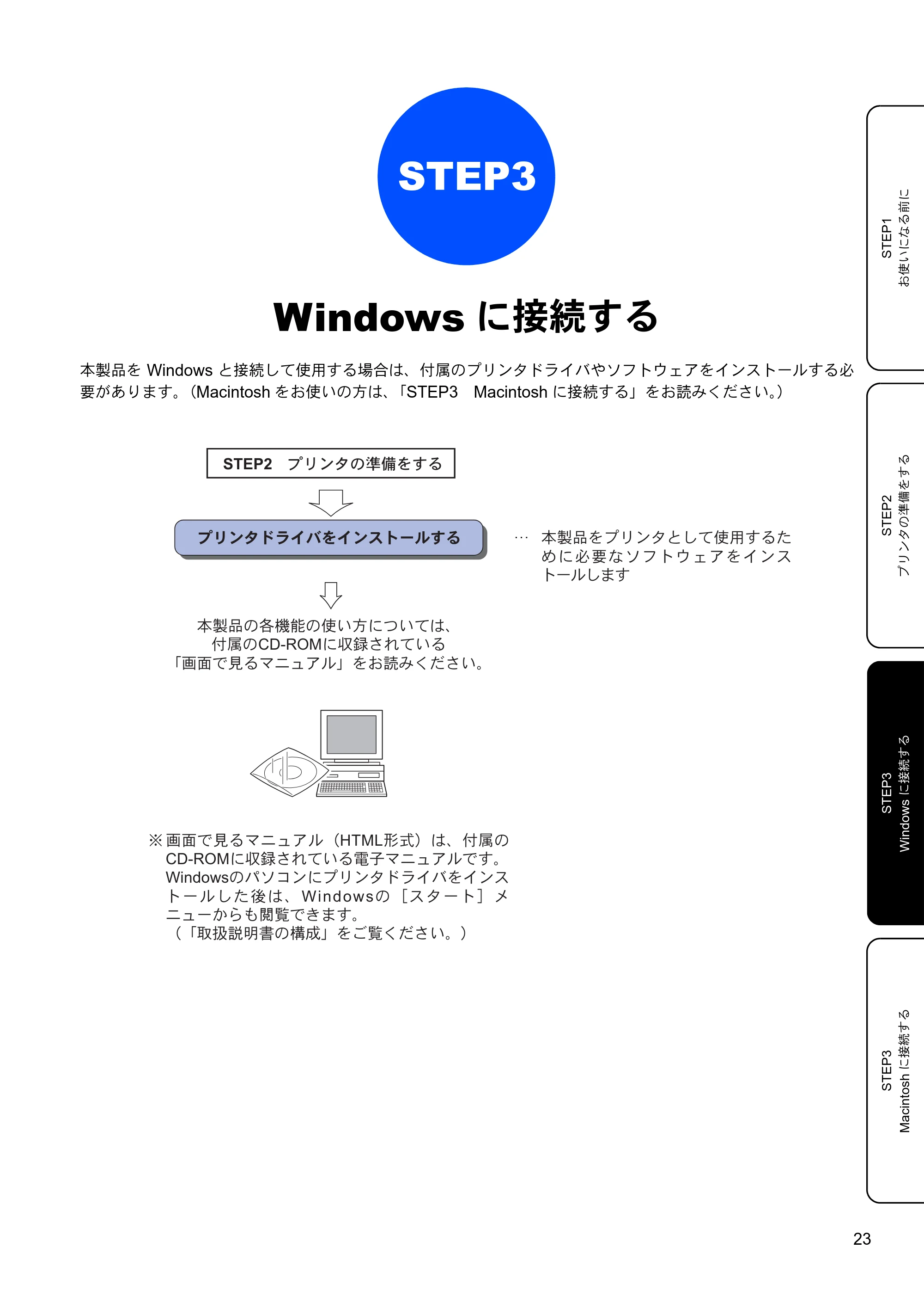 ブラザー HL-4040CN / HL-4050CDN かんたん設置ガイド — STEP3 Windowsに接続する — 原本ページ — 25ページ