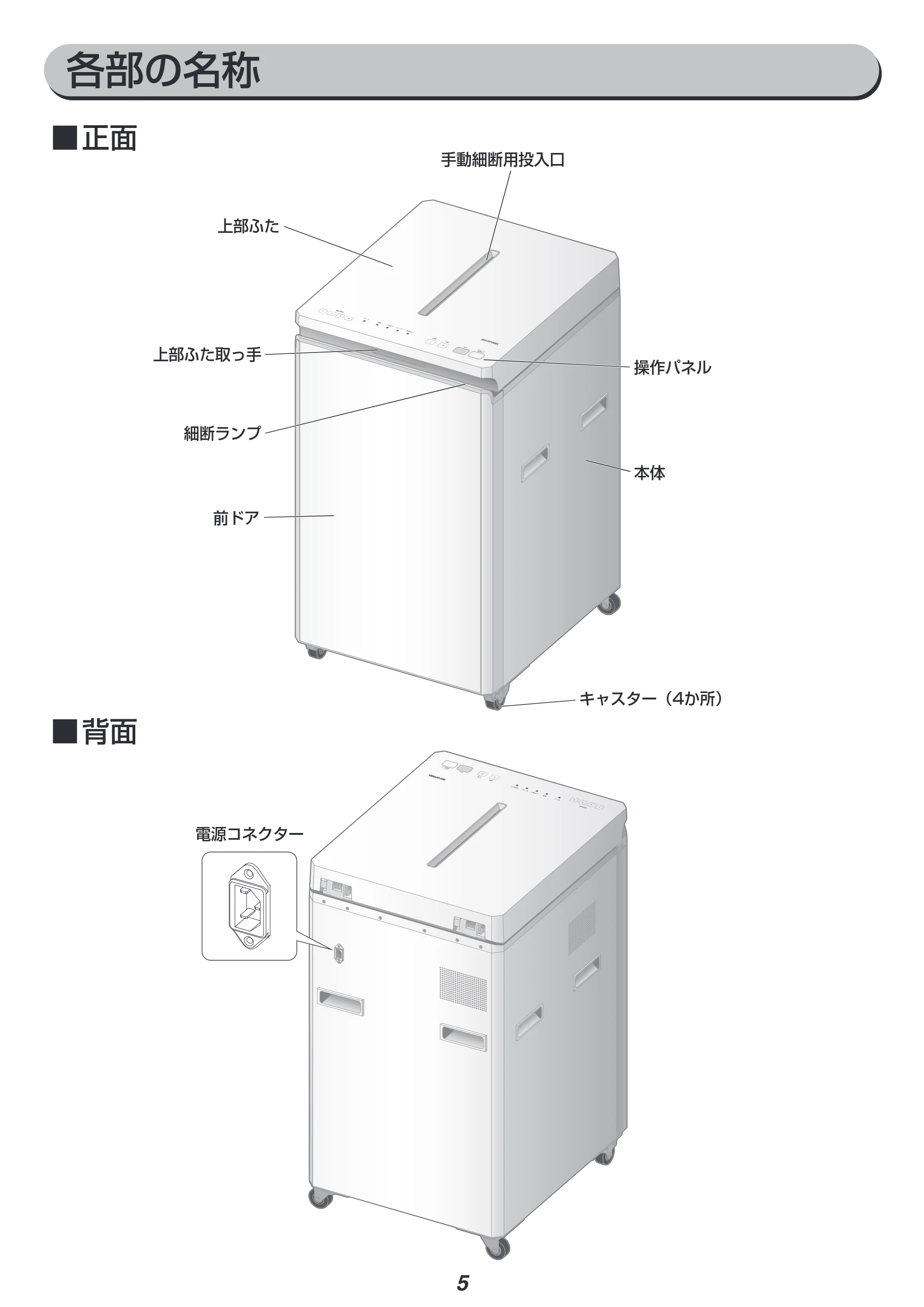 アイリスオーヤマ AFS3350C-W 取扱説明書 — 原本ページ — 5ページ