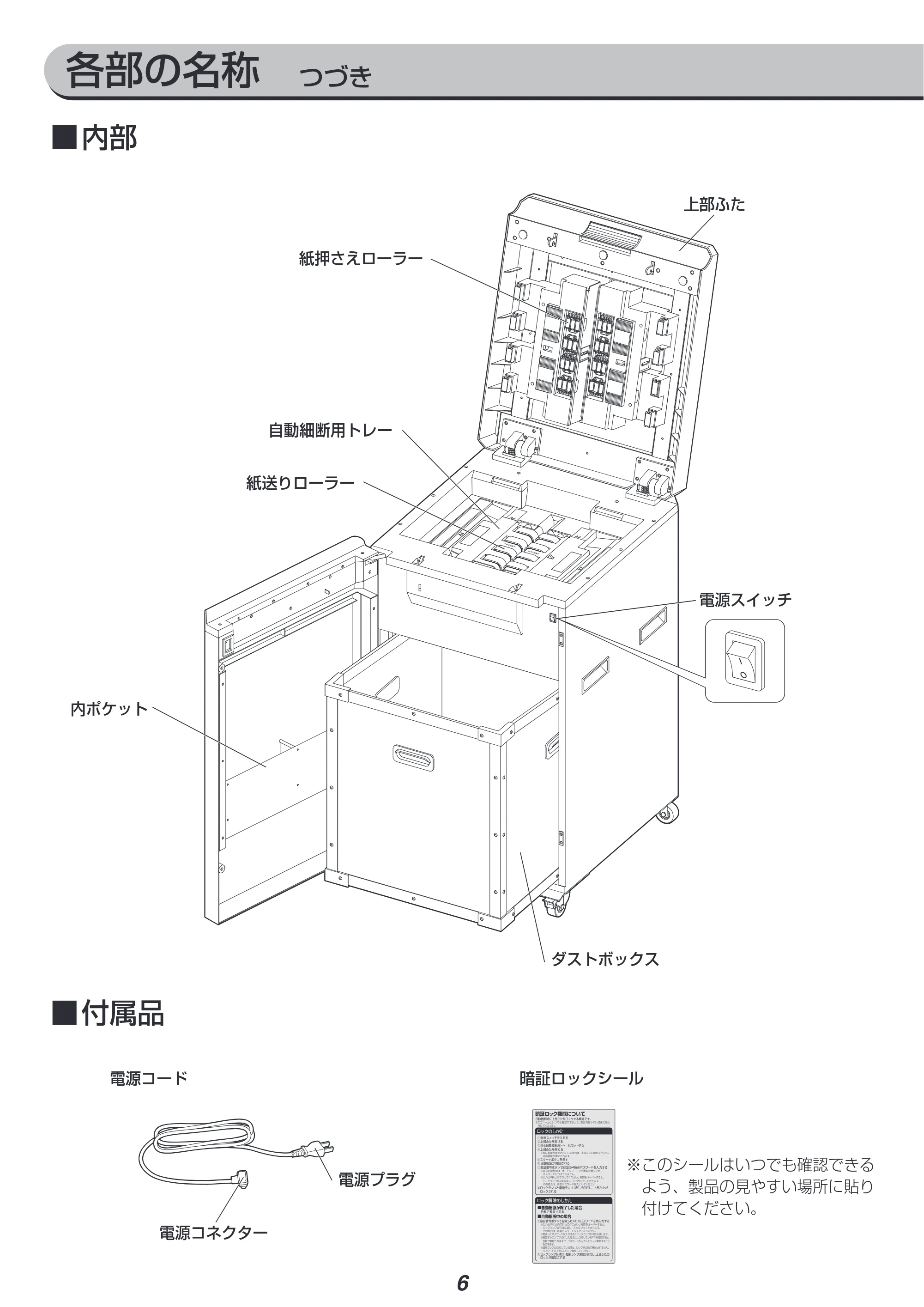アイリスオーヤマ AFS3350C-W 取扱説明書 — 原本ページ — 6ページ
