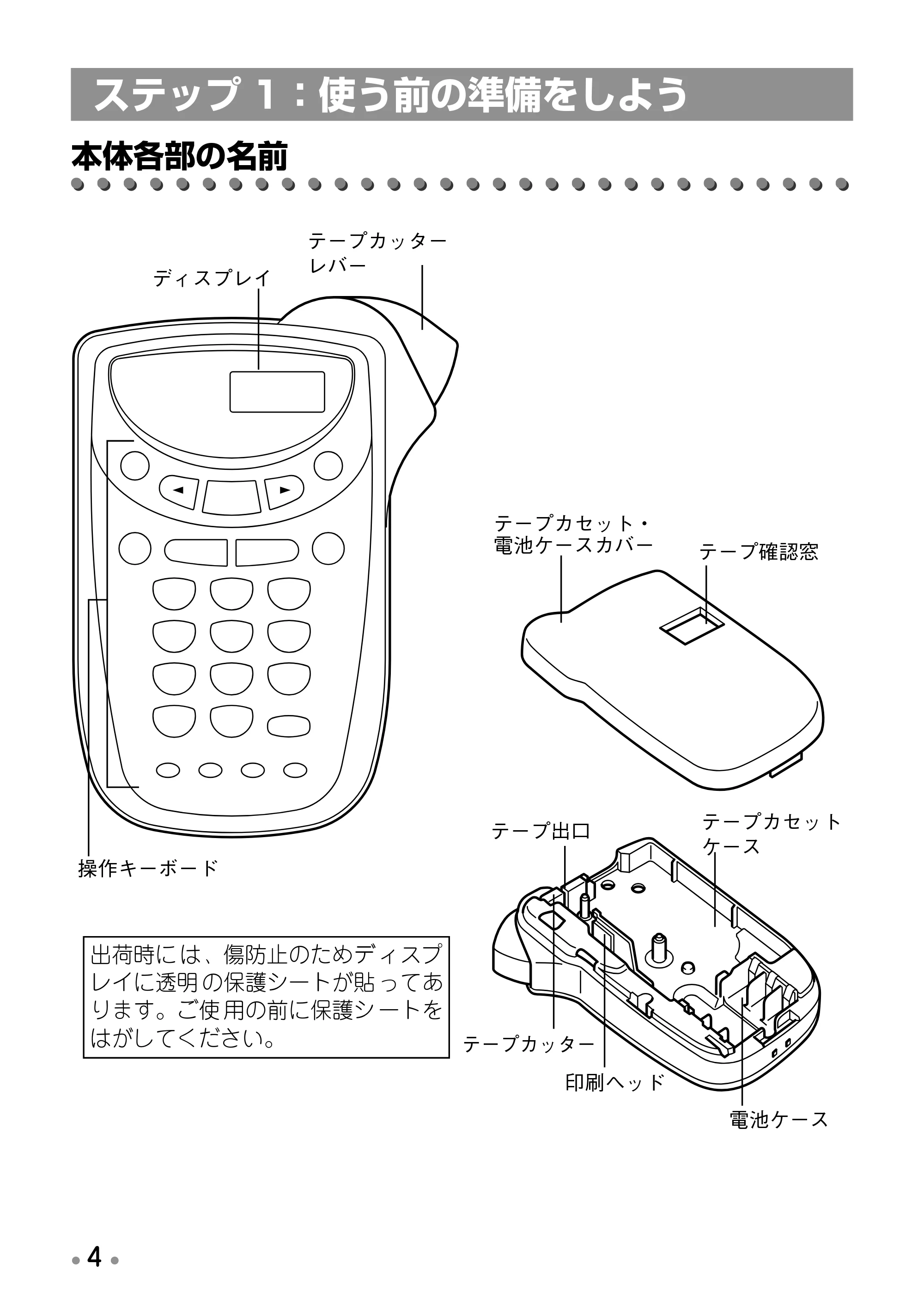 ブラザー PT-170 取扱説明書 ハローキティ版（ホワイト） — ステップ1：使う前の準備をしよう — 原本ページ — 6ページ