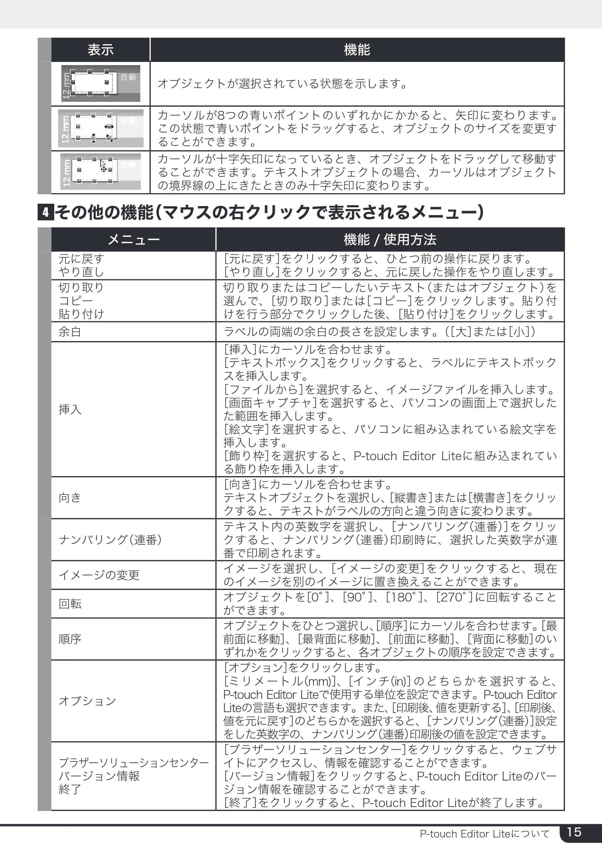 ブラザー PT-2430PC 取扱説明書 (ユーザーズガイド) — 原本ページ — 15ページ