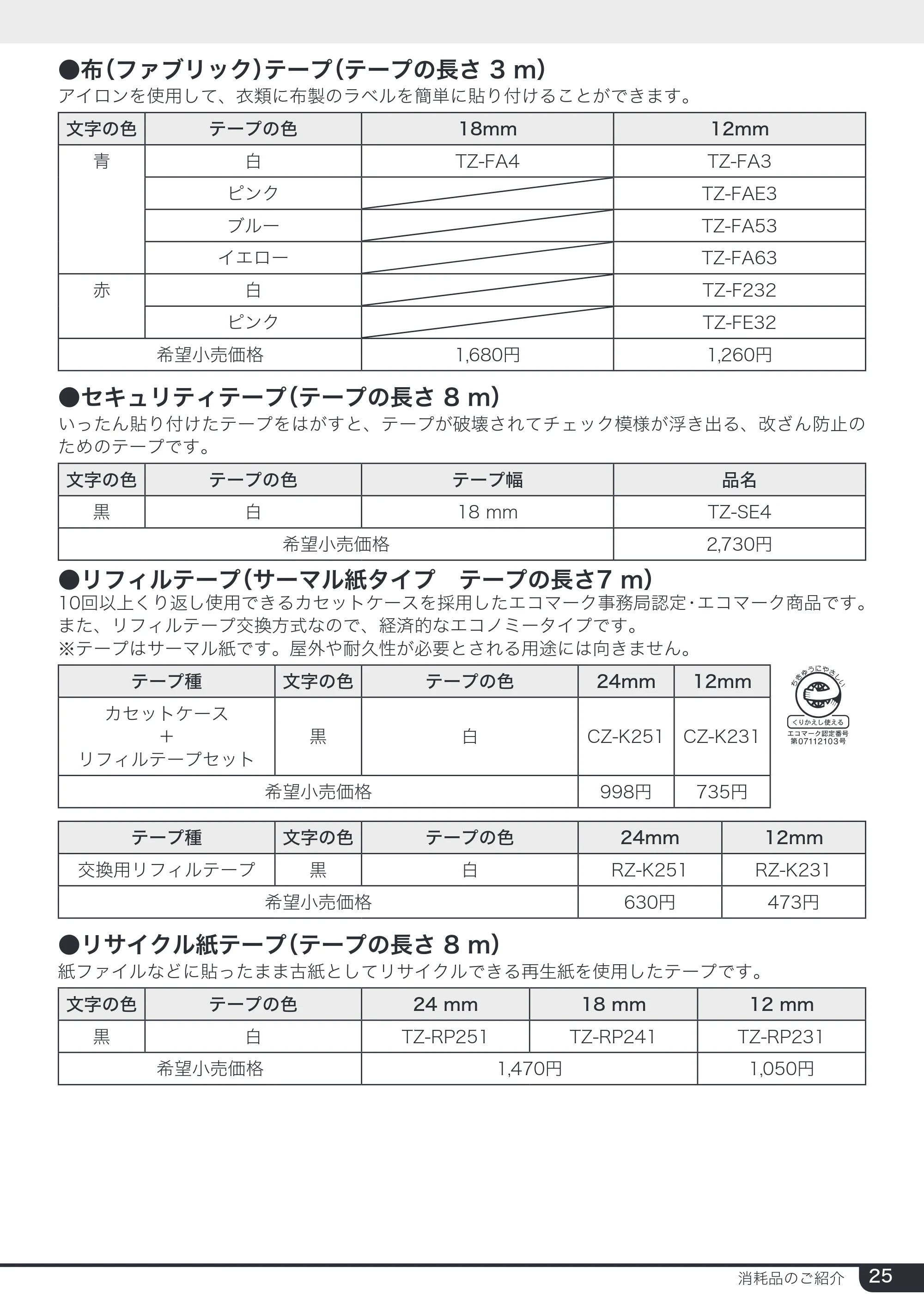 ブラザー PT-2430PC 取扱説明書 (ユーザーズガイド) — 原本ページ — 25ページ