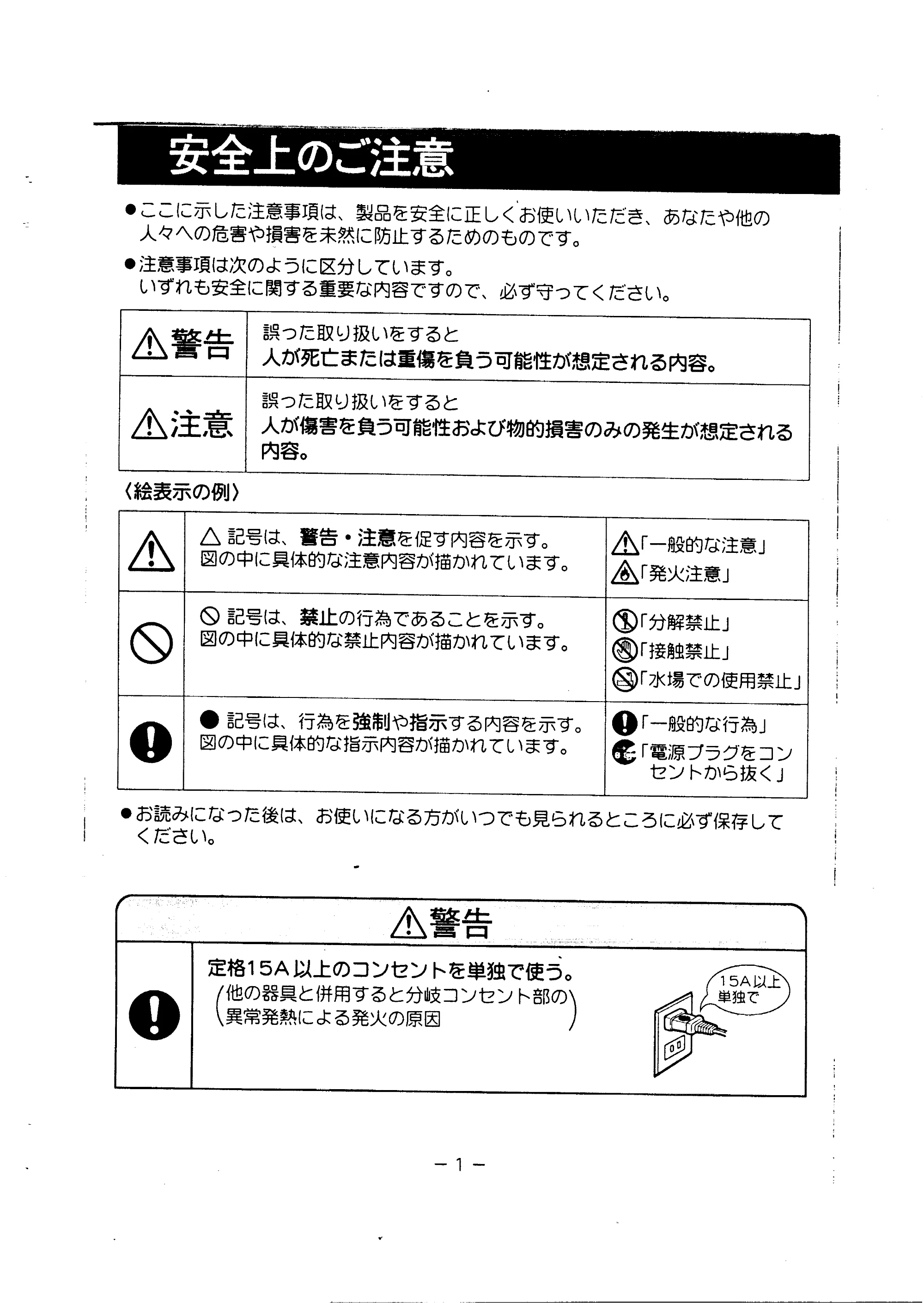 日立 HD1256DU 取扱説明書 — 安全上のご注意 — 原本ページ — 2ページ