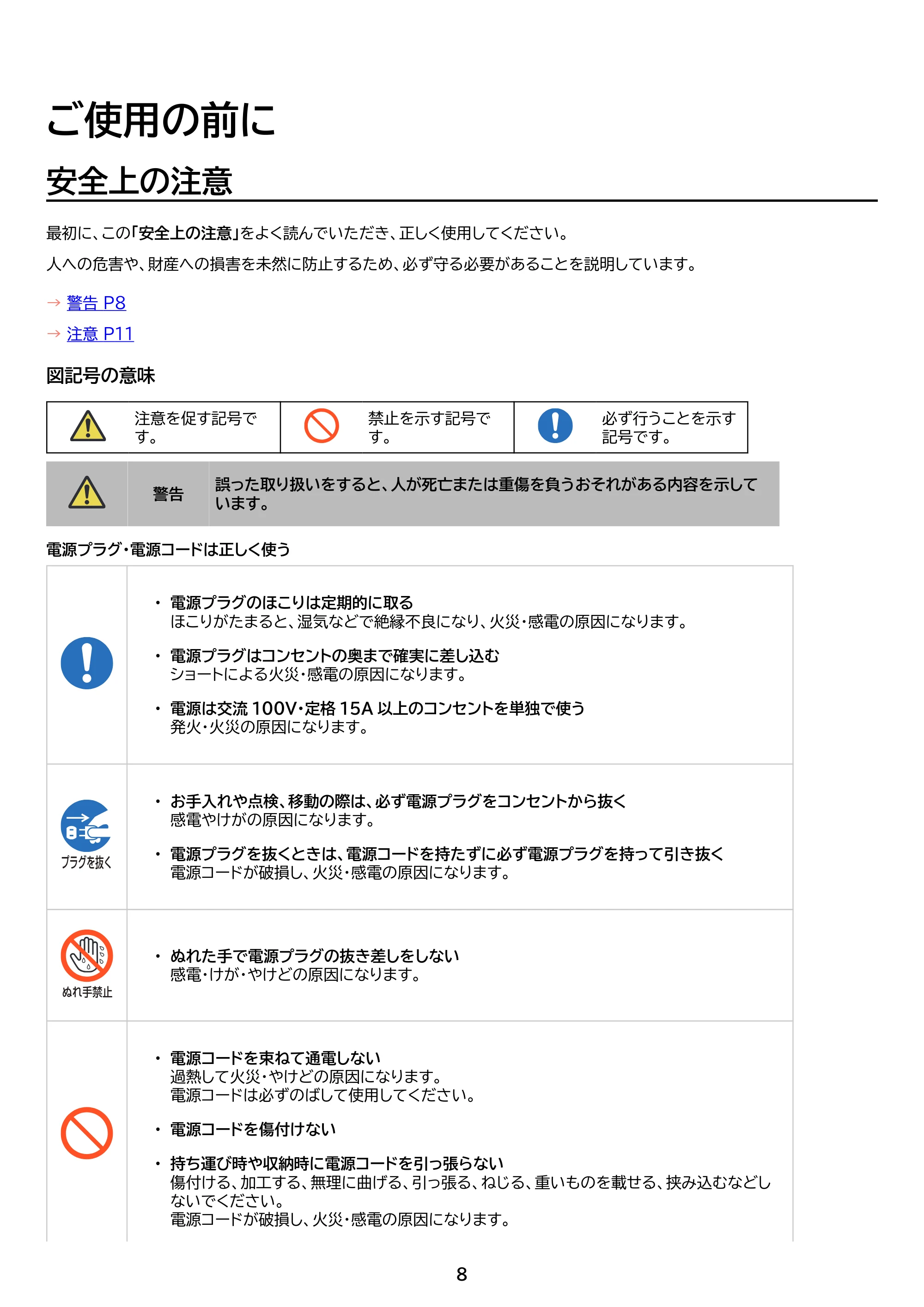 アイリスオーヤマ RC-MDA50 取扱説明書 — 原本ページ — 8ページ