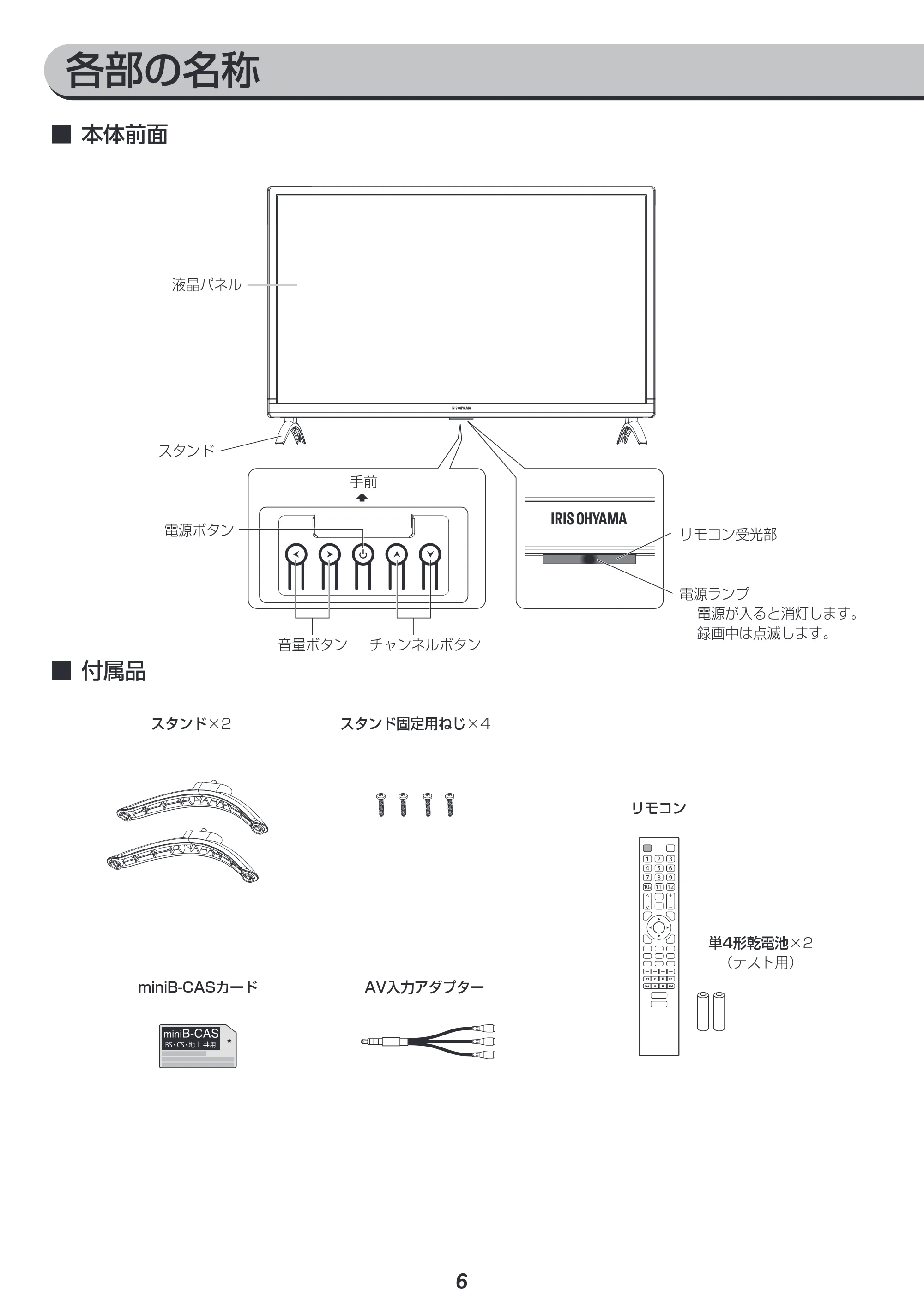 アイリスオーヤマ LT-24B320 取扱説明書 — 原本ページ — 6ページ
