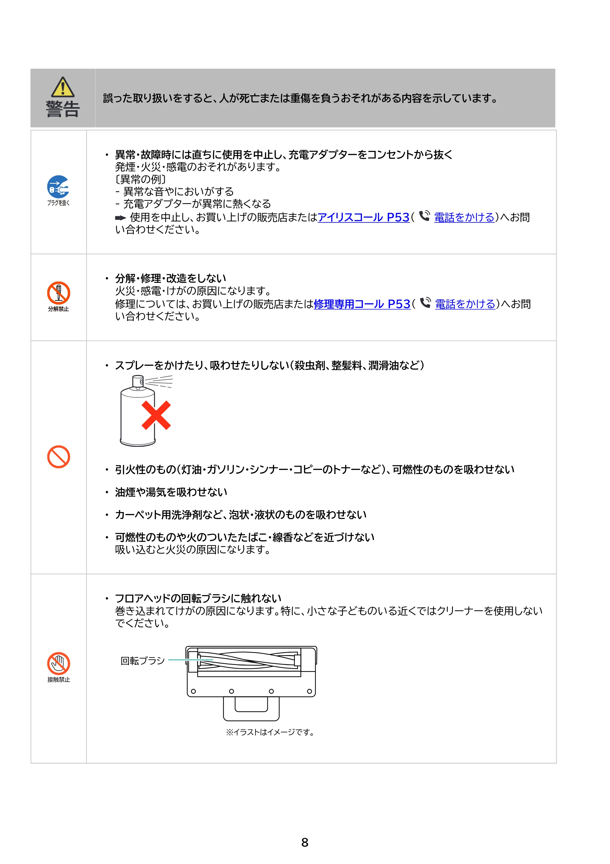アイリスオーヤマ SCD-186PS 取扱説明書 — 原本ページ — 8ページ