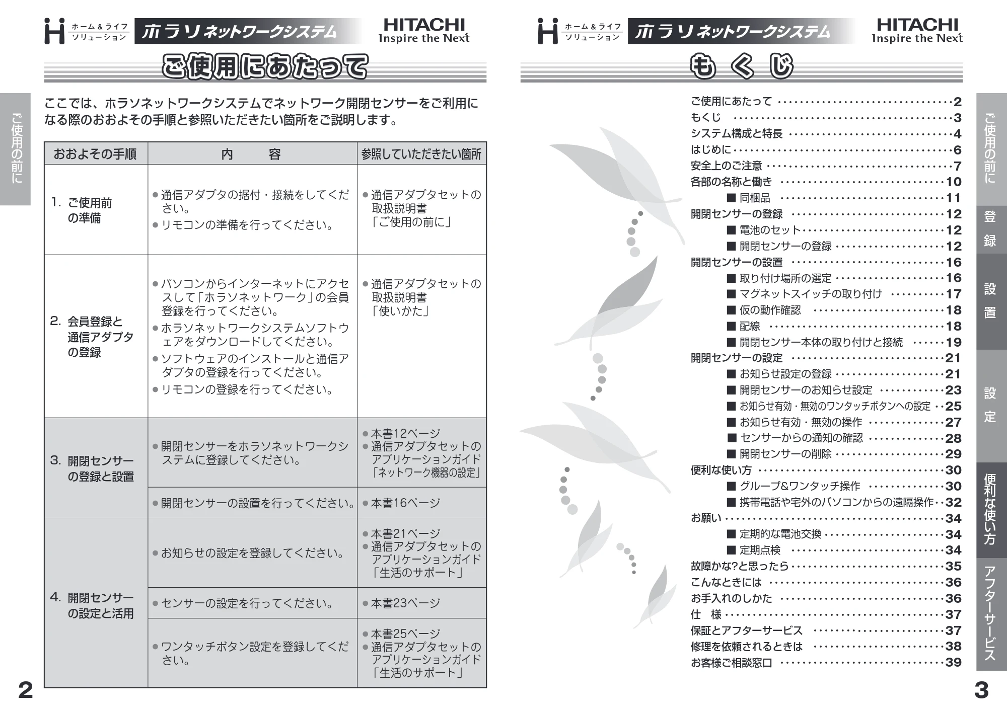 日立 HN-SA01 取扱説明書 — ご使用にあたって — 原本ページ — 2ページ