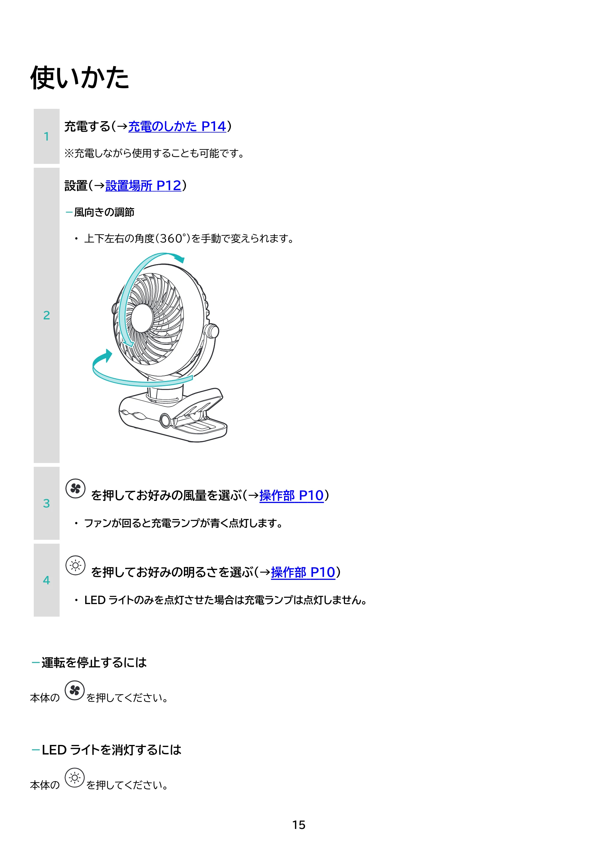 アイリスオーヤマ PF-C2501 取扱説明書 — 原本ページ — 15ページ