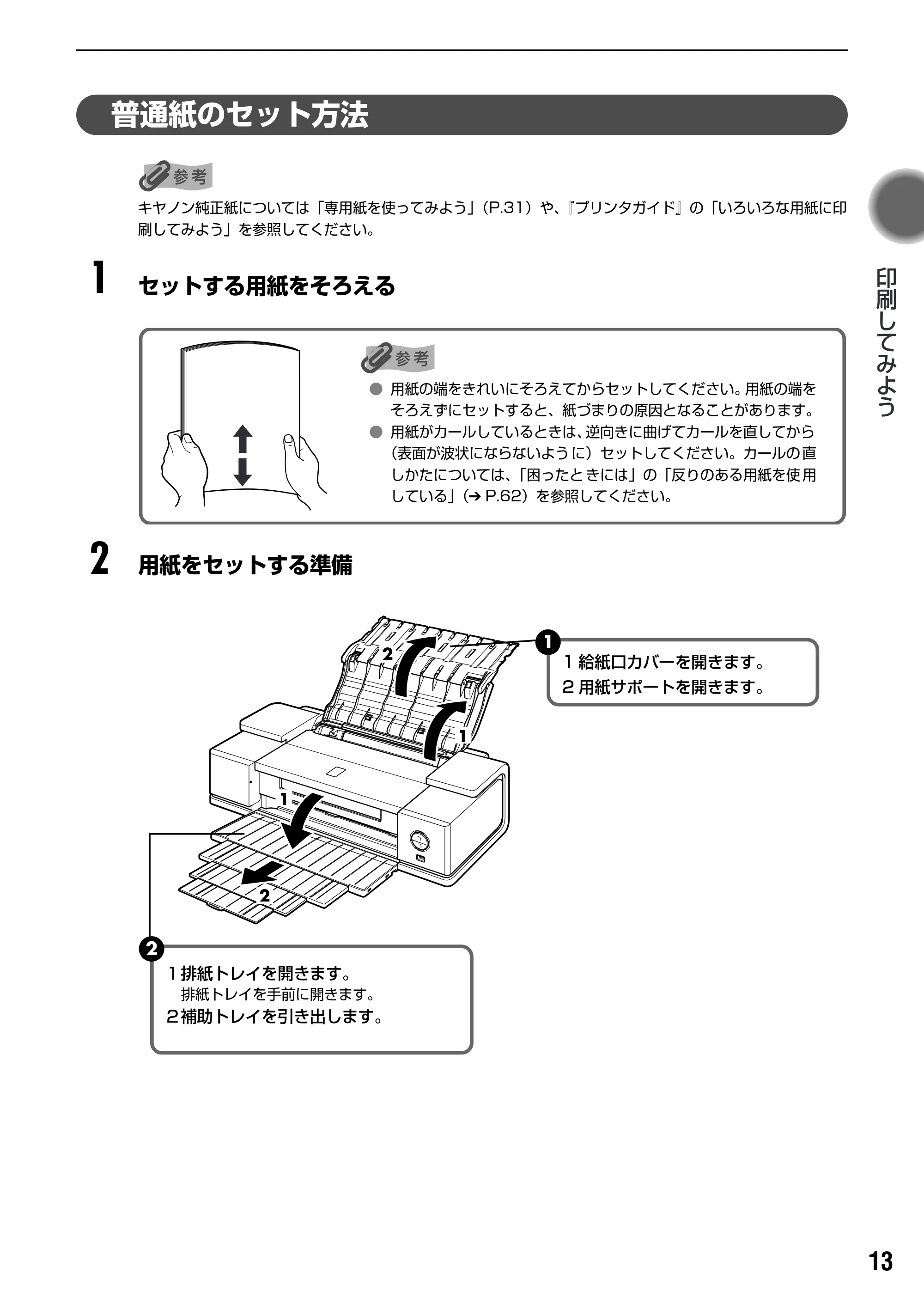 キヤノン PIXUS iX5000 基本操作ガイド （PDF形式／18.7Mバイト） — はがきのセット方法 — 原本ページ — 15ページ