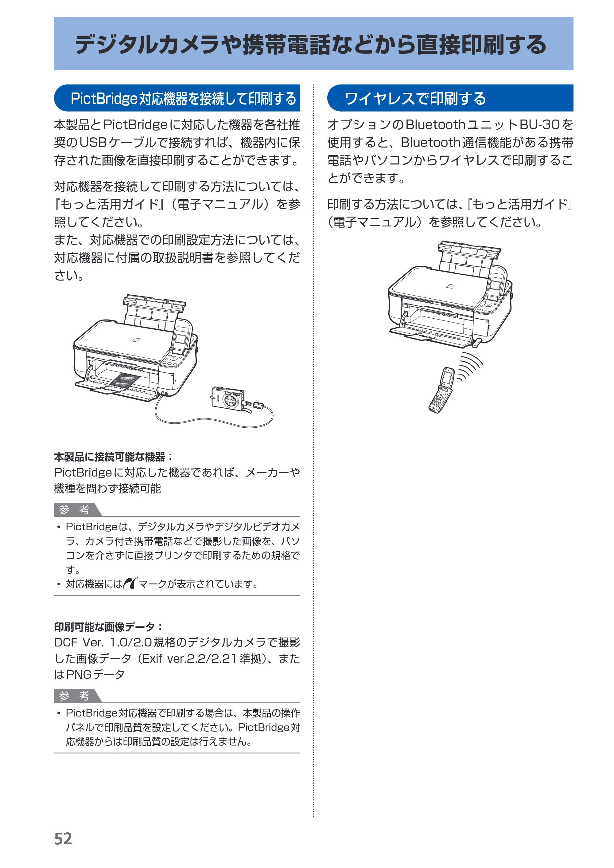 キヤノン PIXUS MP480 らくらく操作ガイド （PDF形式／15.69Mバイト） — デジタルカメラや携帯電話などから直接印刷する — 原本ページ — 54ページ