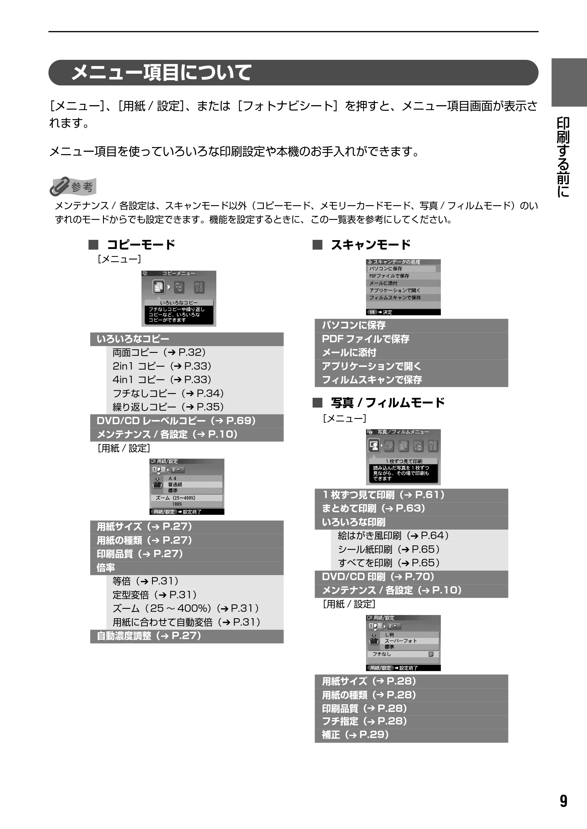キヤノン PIXUS MP950 操作ガイド（本体操作編） （PDF形式／10.74Mバイト） — 本機の電源を入れる／切る — 原本ページ — 11ページ