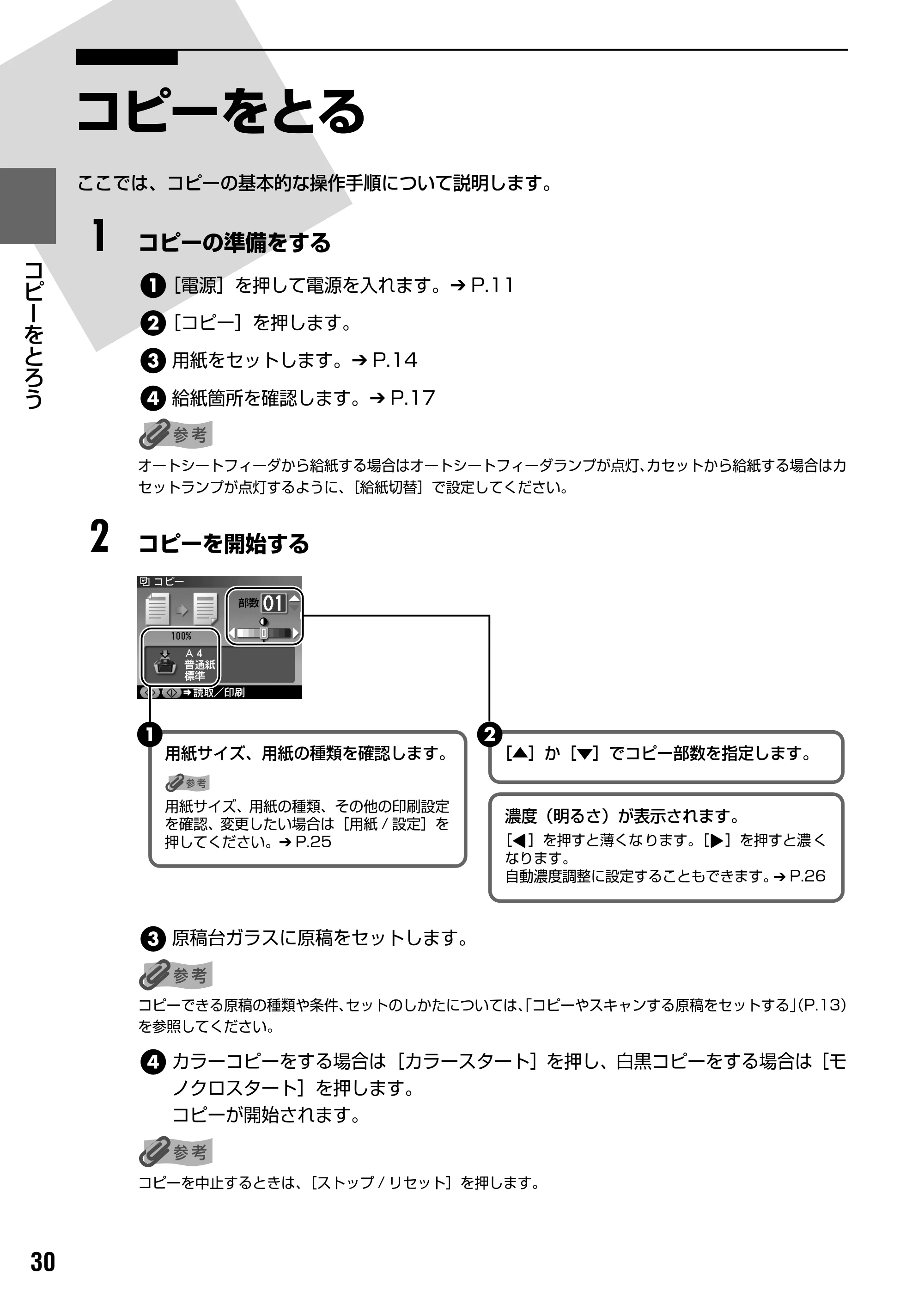 キヤノン PIXUS MP950 操作ガイド（本体操作編） （PDF形式／10.74Mバイト） — 便利なコピー機能を使う — 原本ページ — 32ページ