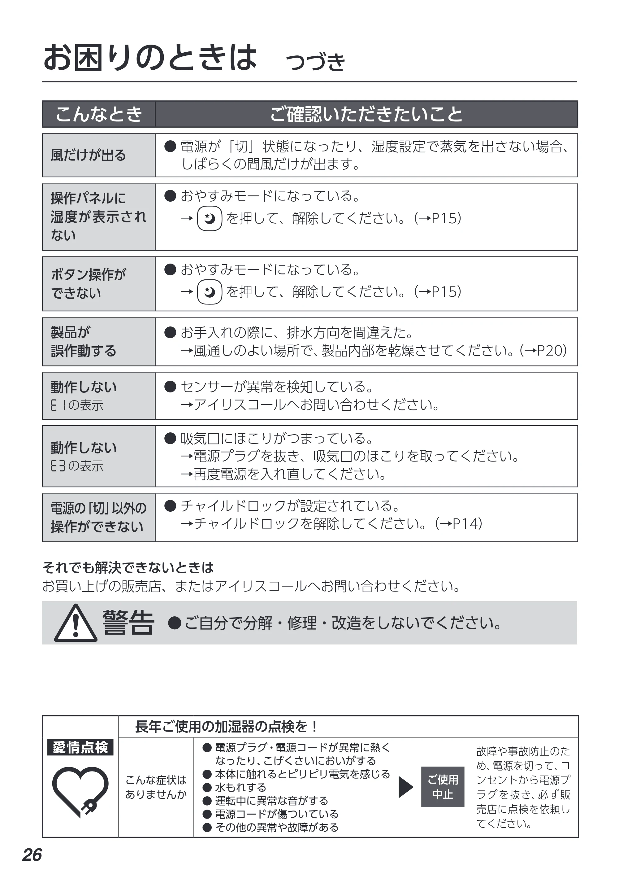 アイリスオーヤマ AHM-HU55A 取扱説明書 — 原本ページ — 26ページ