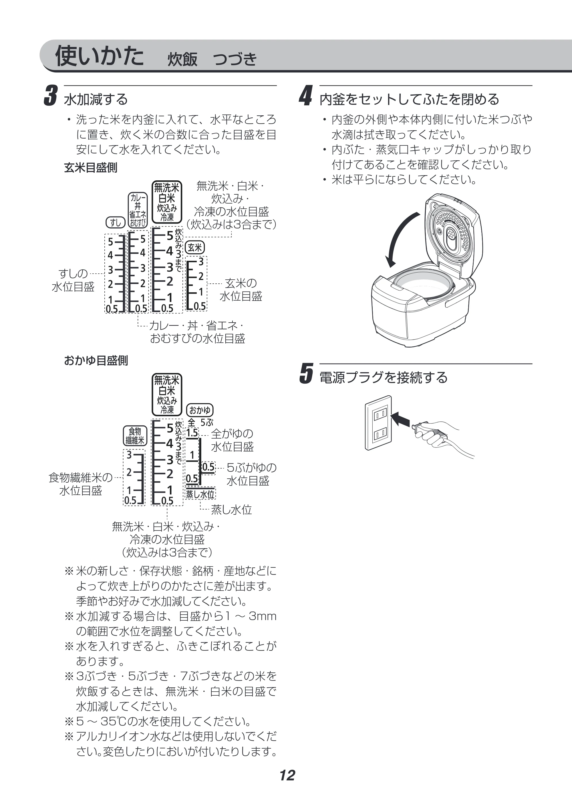 アイリスオーヤマ RC-IH50 取扱説明書 — 原本ページ — 12ページ