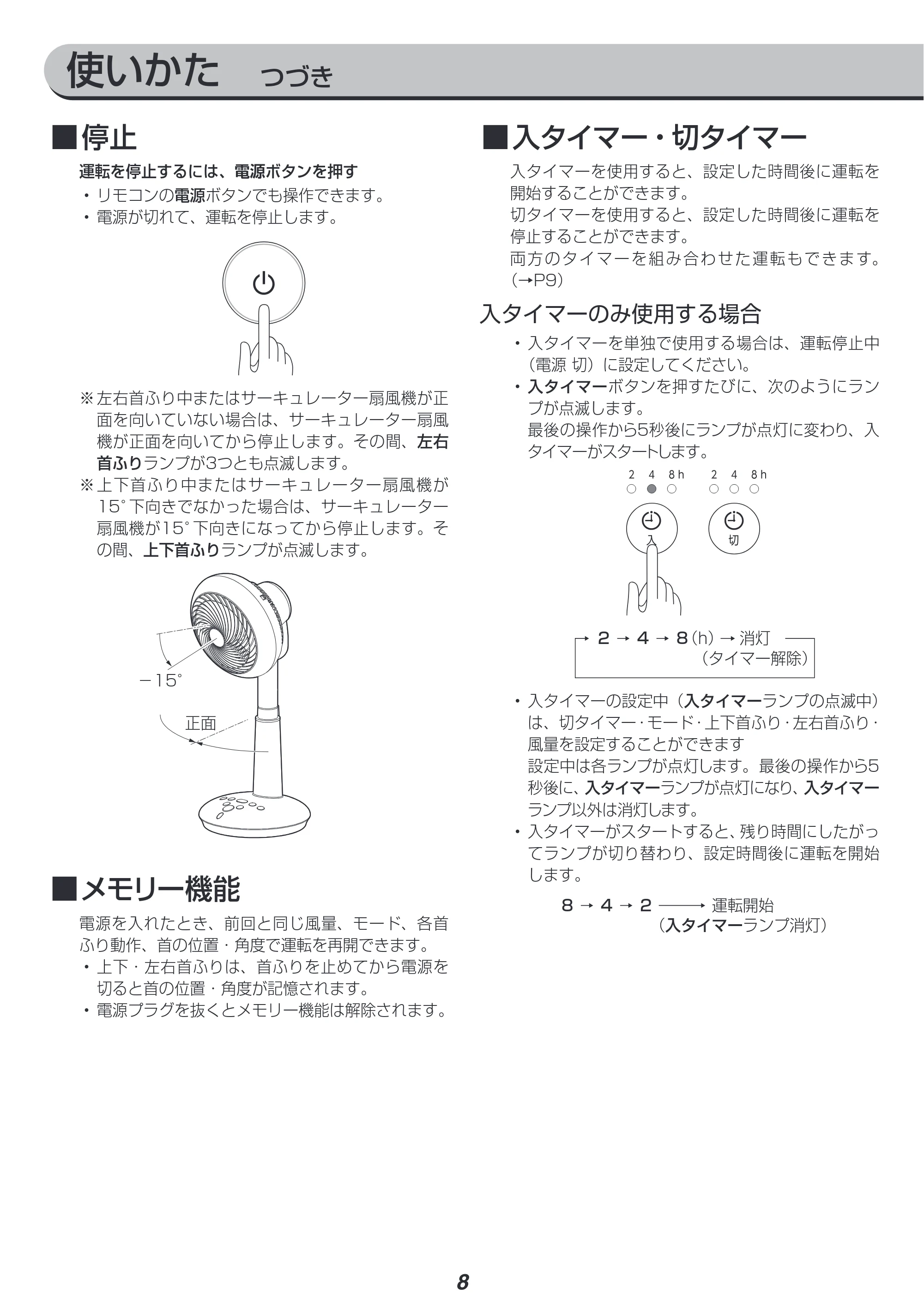 アイリスオーヤマ STF-DCC15T 取扱説明書 — 原本ページ — 8ページ