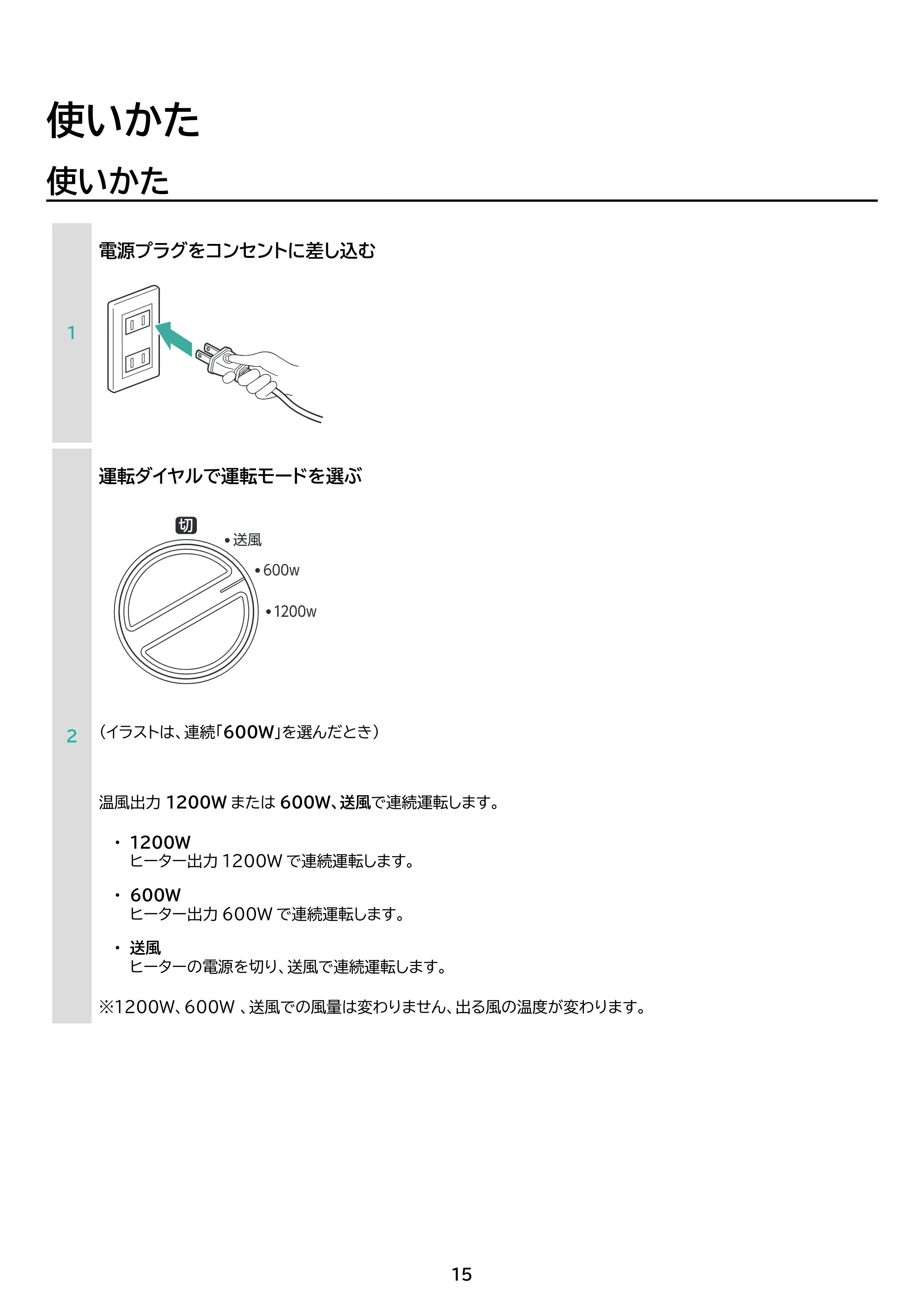 アイリスオーヤマ KCH-KD121 取扱説明書 — 原本ページ — 15ページ