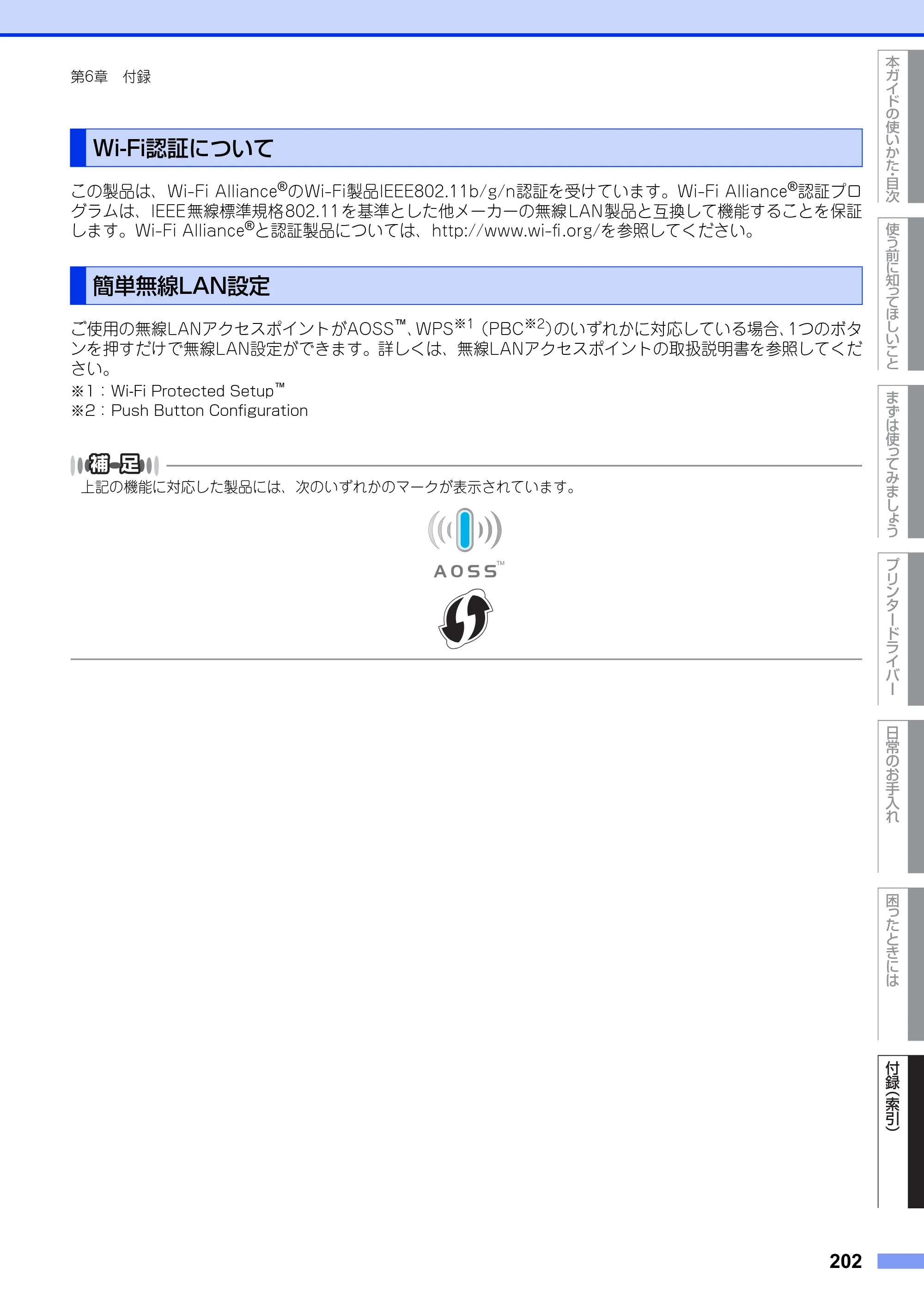 ブラザー HL-6180DW ユーザーズガイド — Wi-Fi認証について — 原本ページ — 202ページ