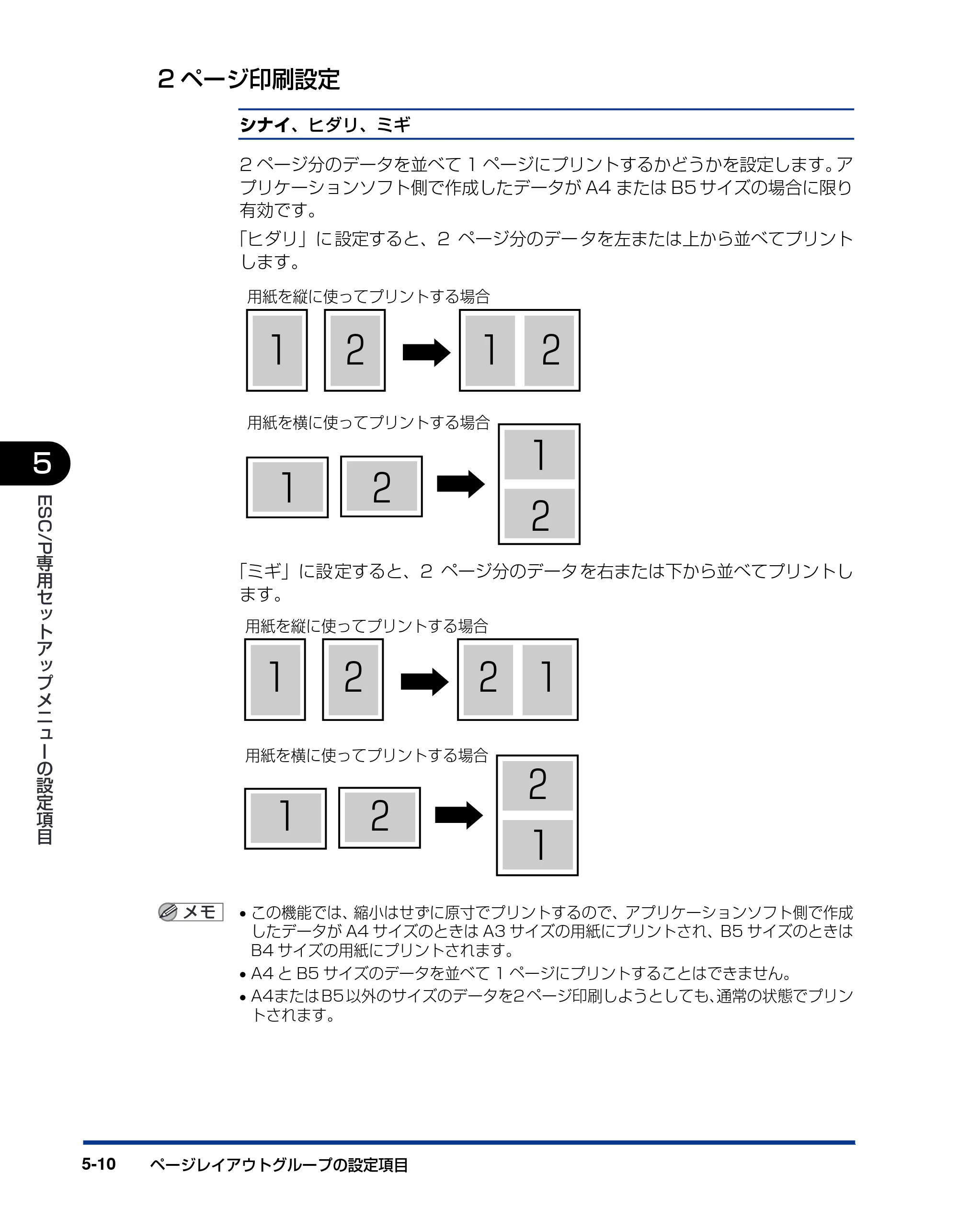 キヤノン LBP5900SE LIPS機能ガイド 2006年11月15日掲載 （PDF形式／4.82Mバイト） — 2ページ印刷設定 — 原本ページ — 132ページ