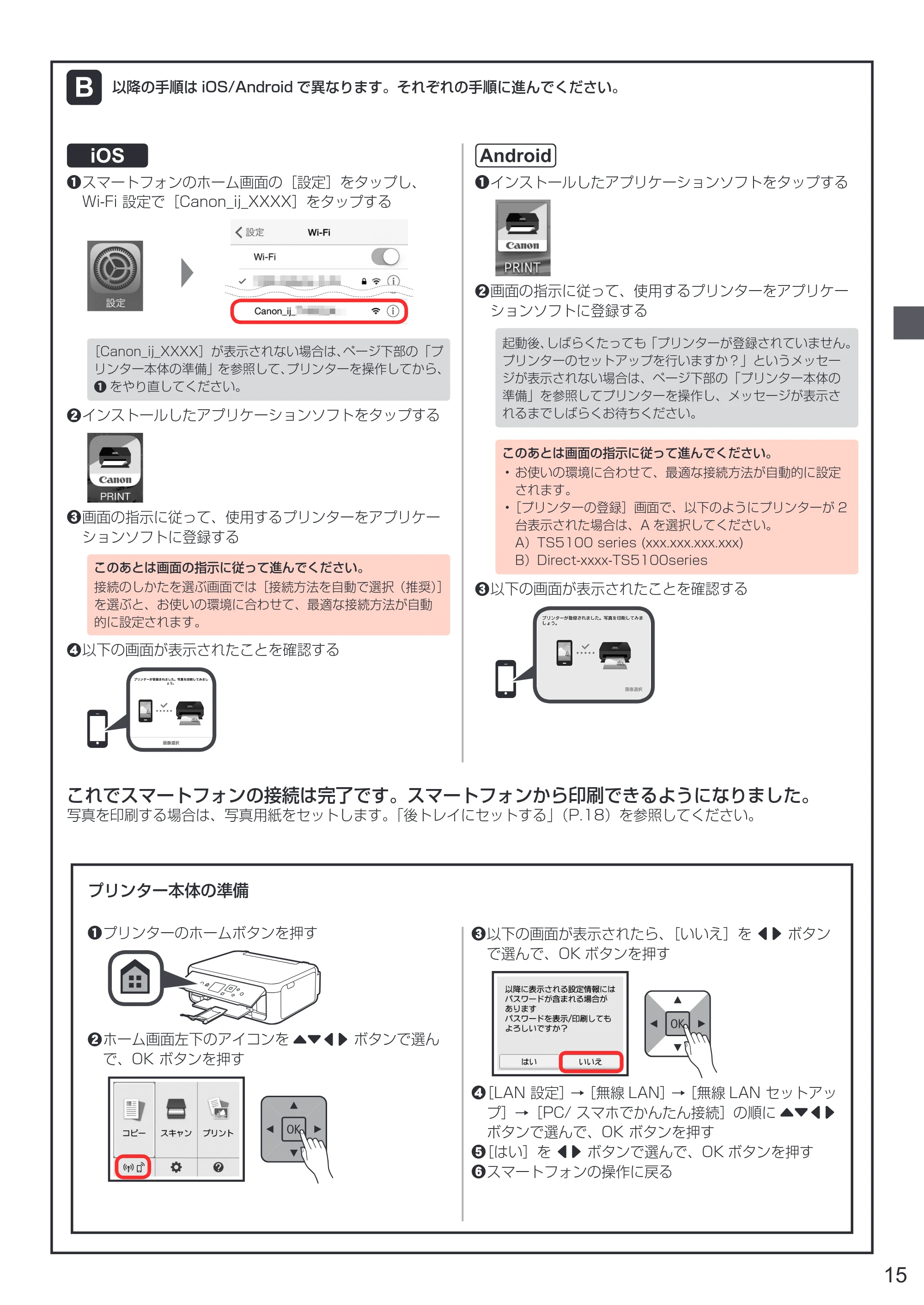 キヤノン PIXUS TS5130S/PIXUS TS5130 設置・基本操作マニュアル（PDF：6.37MB） — 原本ページ — 17ページ