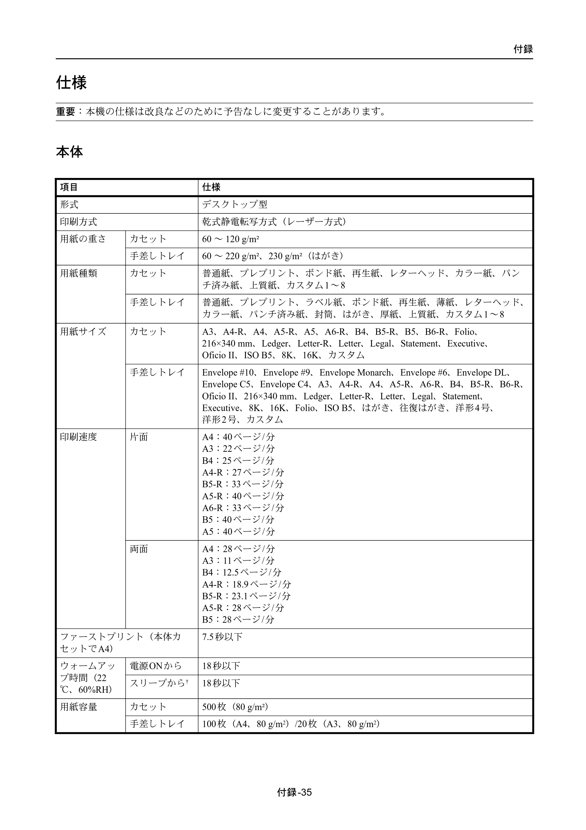 京セラ ECOSYS P4040dn ECOSYS P4040dn 使用説明書 — 仕様 — 原本ページ — 347ページ