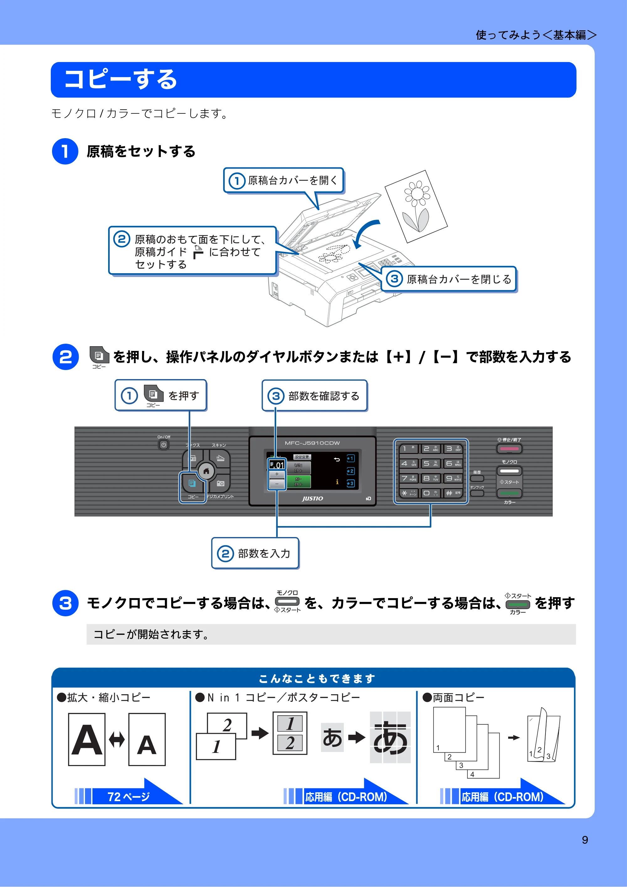 ブラザー MFC-J5910CDW ユーザーズガイド ~基本編~ — コピーする — 原本ページ — 11ページ