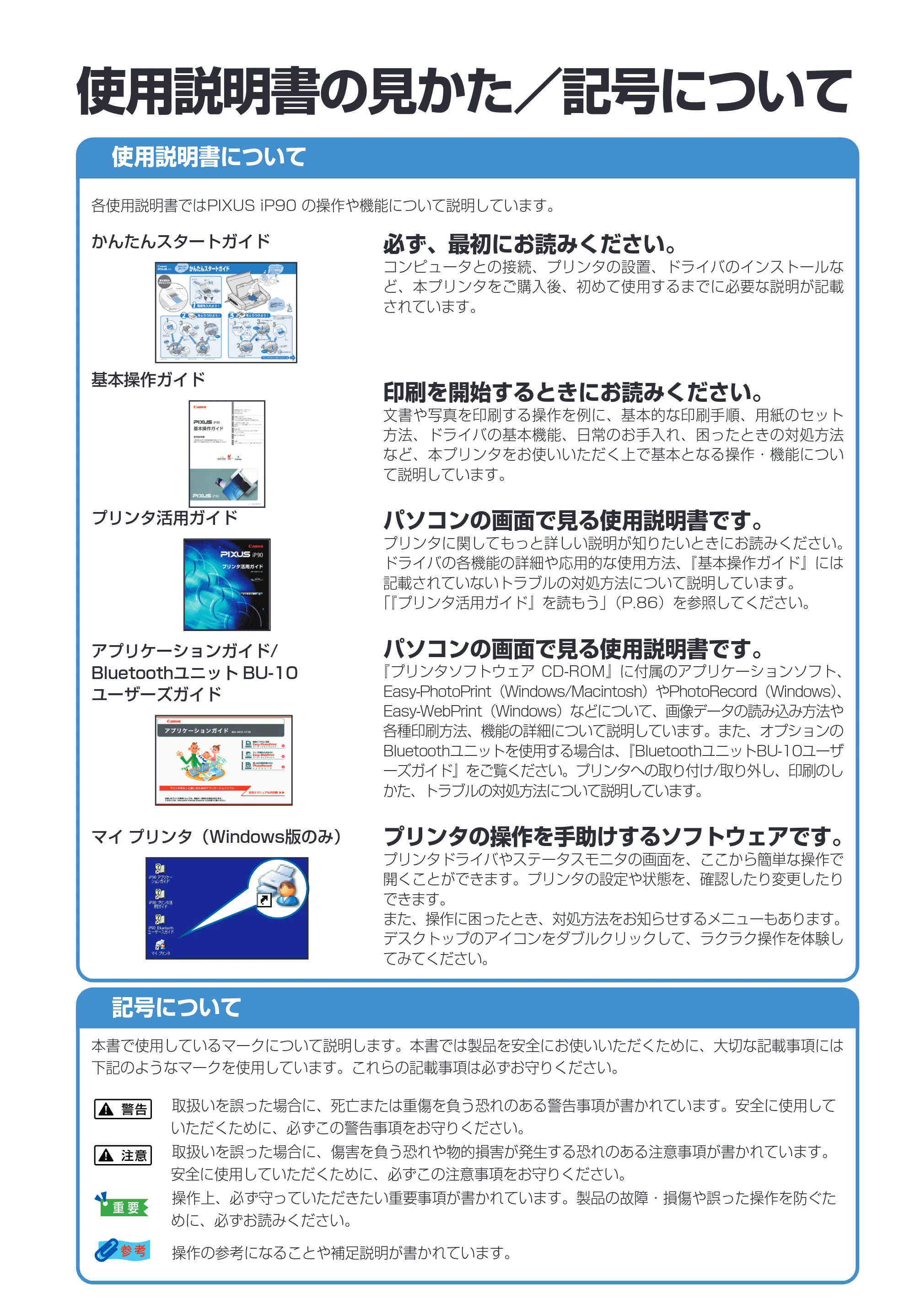 キヤノン PIXUS iP90 基本操作ガイド （PDF形式／8.23Mバイト） — 原本ページ — 2ページ
