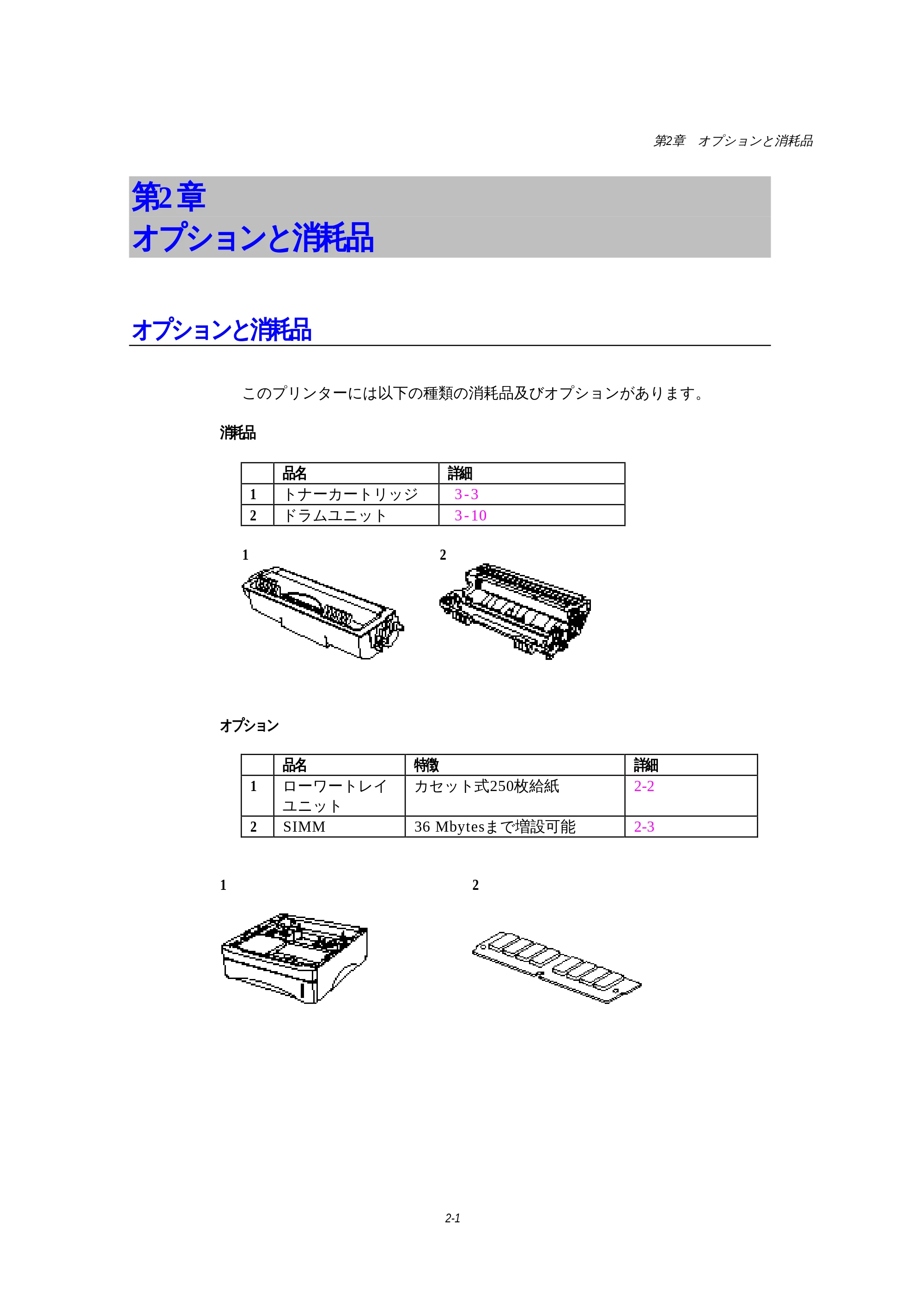 ブラザー HL-1270N 取扱説明書(本体) — 第2章 オプションと消耗品 — 原本ページ — 48ページ
