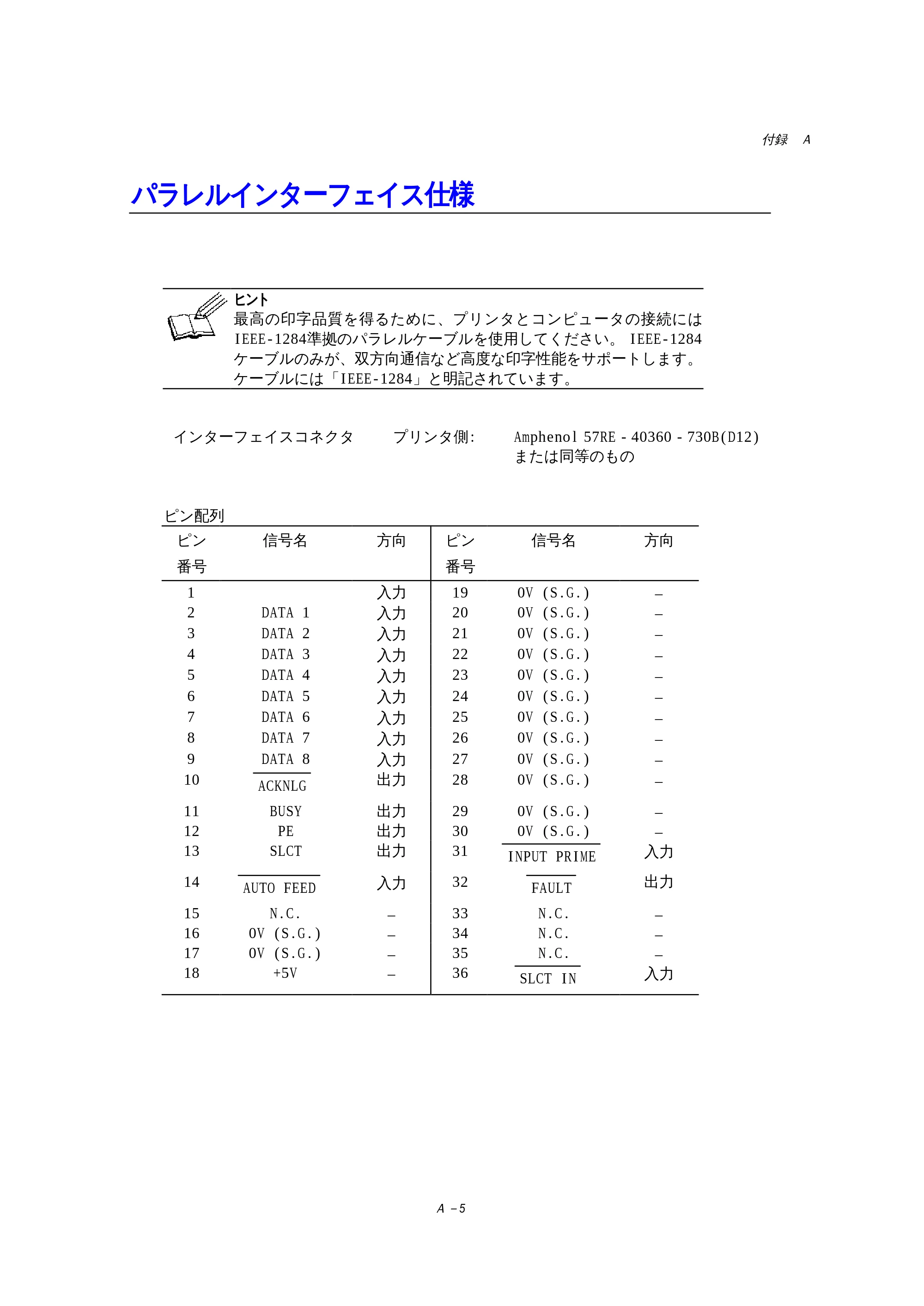 ブラザー HL-1270N 取扱説明書（本体） — パラレルインターフェイス仕様 — 原本ページ — 101ページ