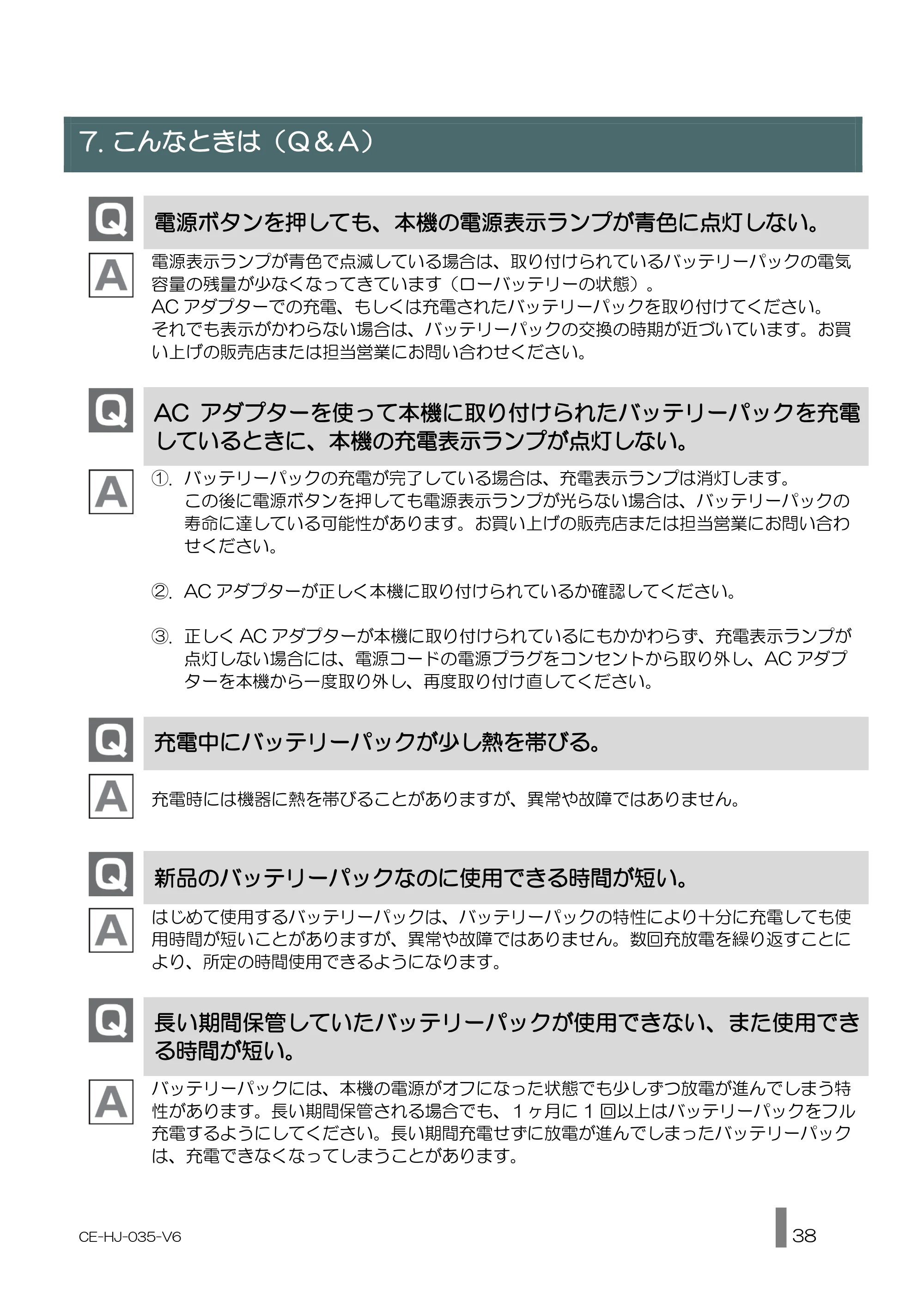 キヤノン BP-F400 使用説明書 2026年8月27日更新（PDF：1.66MB） — こんなときは（Ｑ＆Ａ） — 原本ページ — 38ページ
