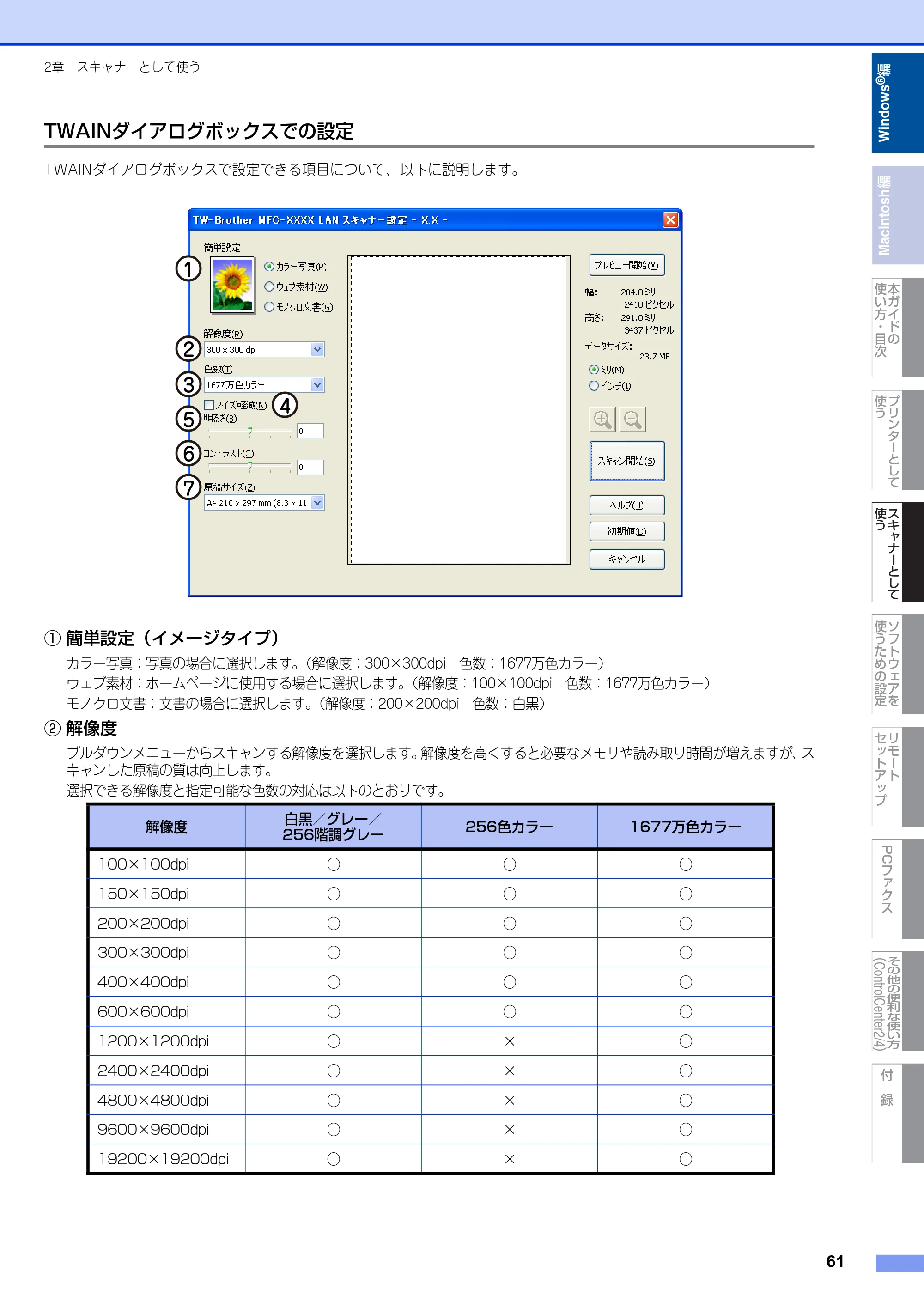 ブラザー DCP-7060D / DCP-7065DN / MFC-7460DN ユーザーズガイド ～パソコン活用編～ — 原本ページ — 62ページ