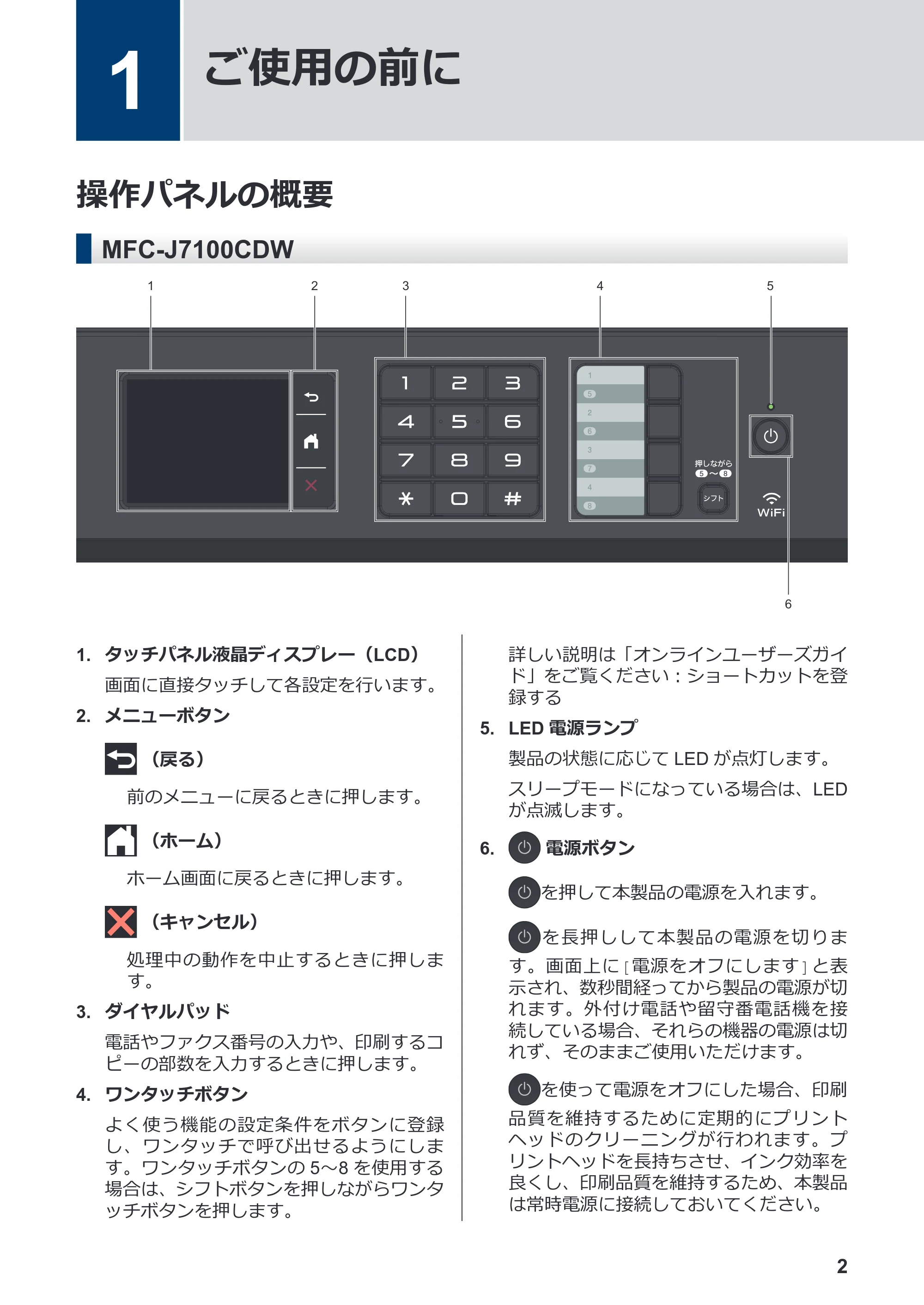 ブラザー MFC-J7100CDW / MFC-J7300CDW / MFC-J7500CDW かんたん操作ガイド — 1 ご使用の前に — 原本ページ — 3ページ