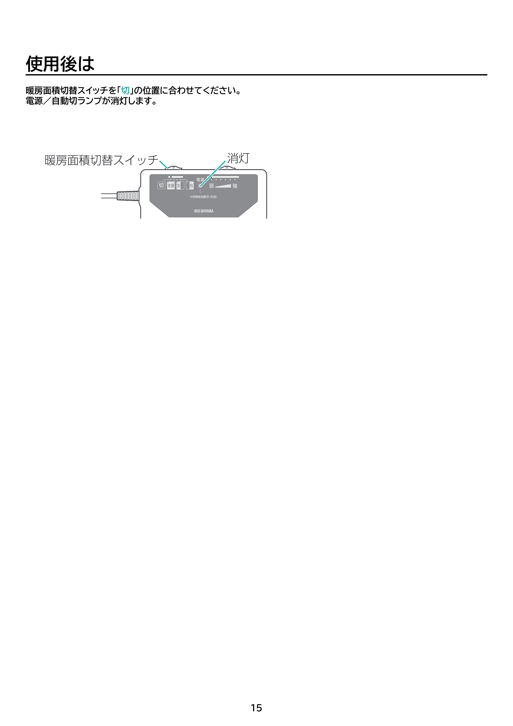アイリスオーヤマ PHC-CR20A 取扱説明書 — 原本ページ — 15ページ