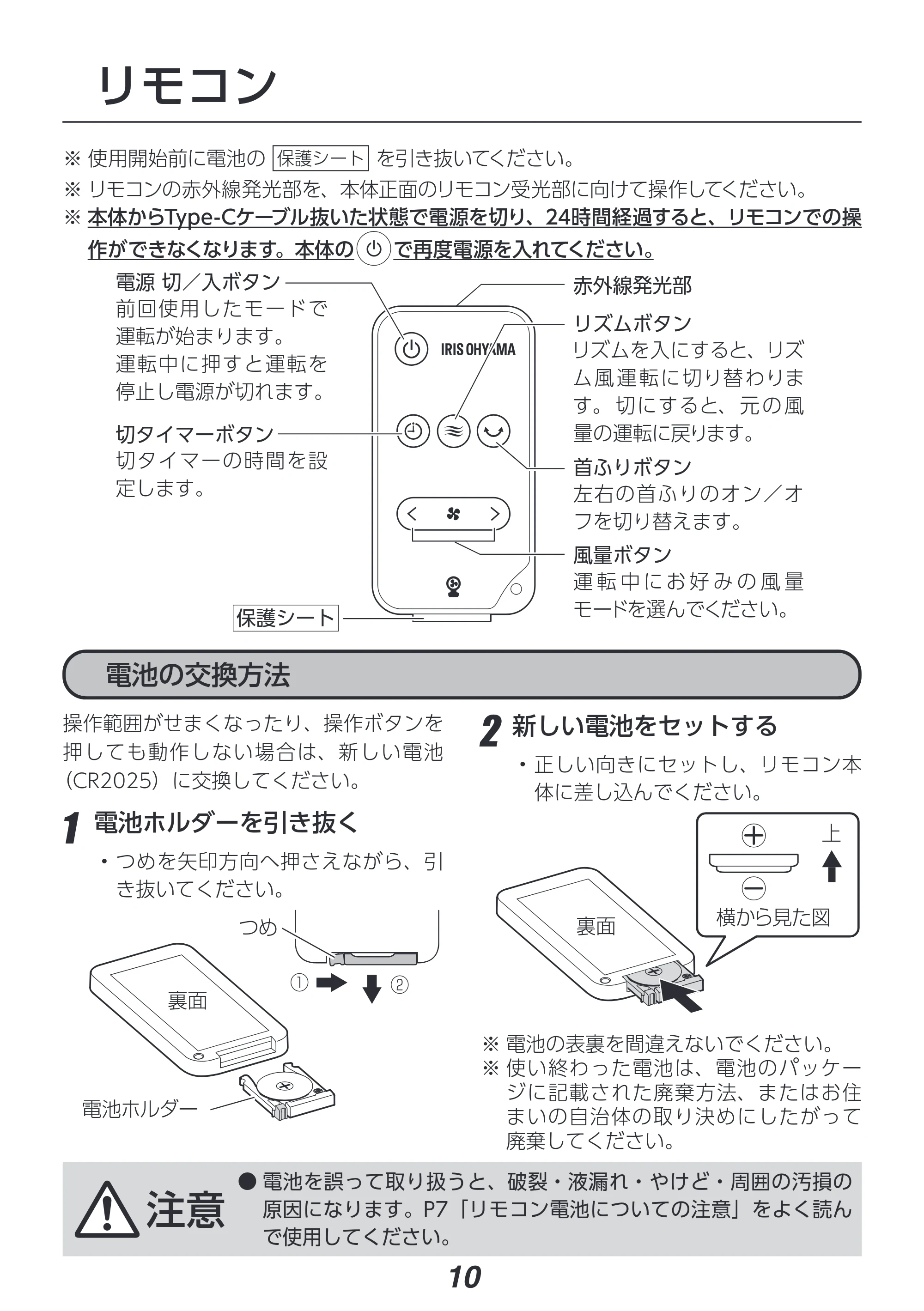 アイリスオーヤマ PCF-SD15CH 取扱説明書 — 原本ページ — 10ページ