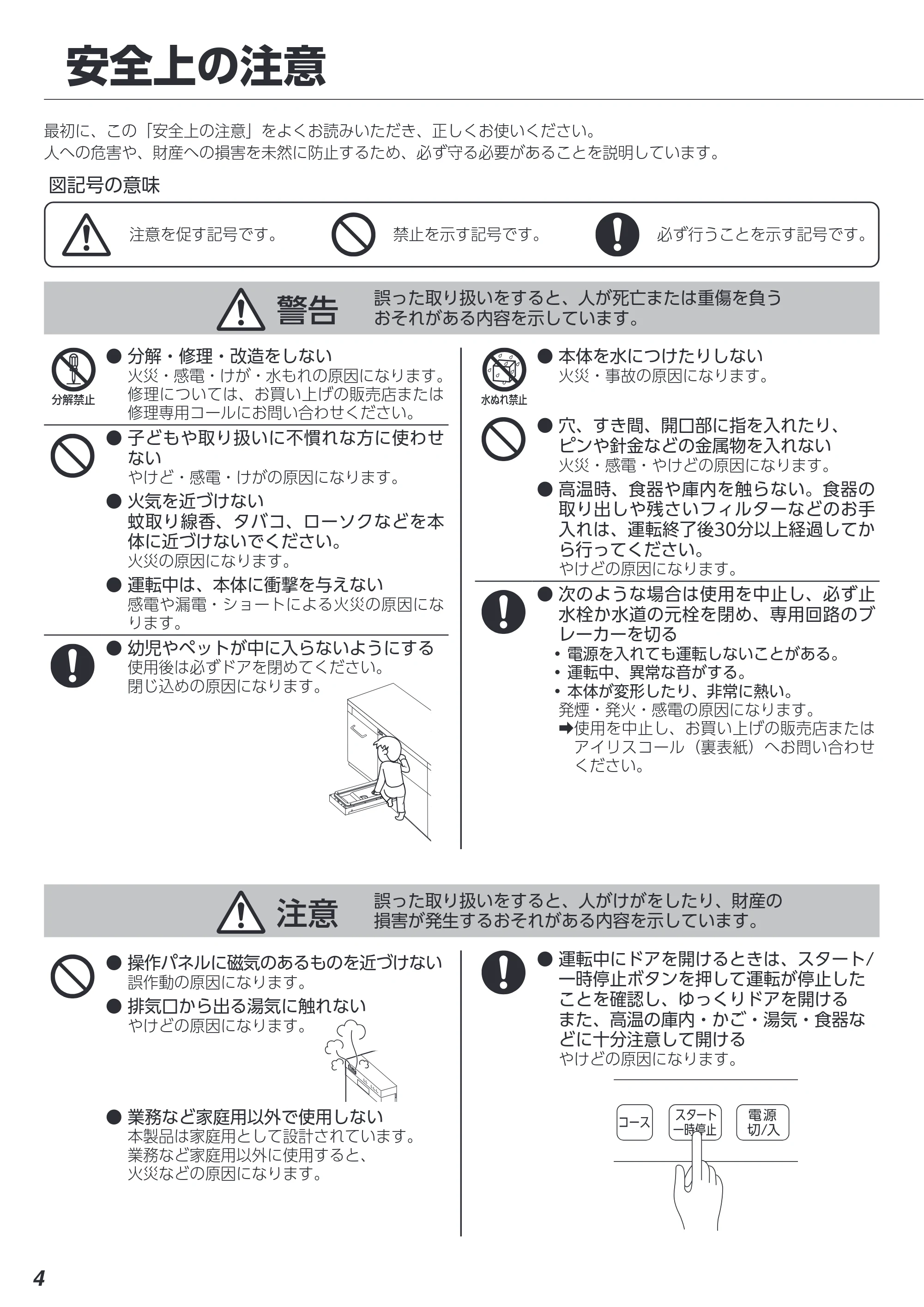 アイリスオーヤマ IDW-BMF301 取扱説明書 — 原本ページ — 4ページ