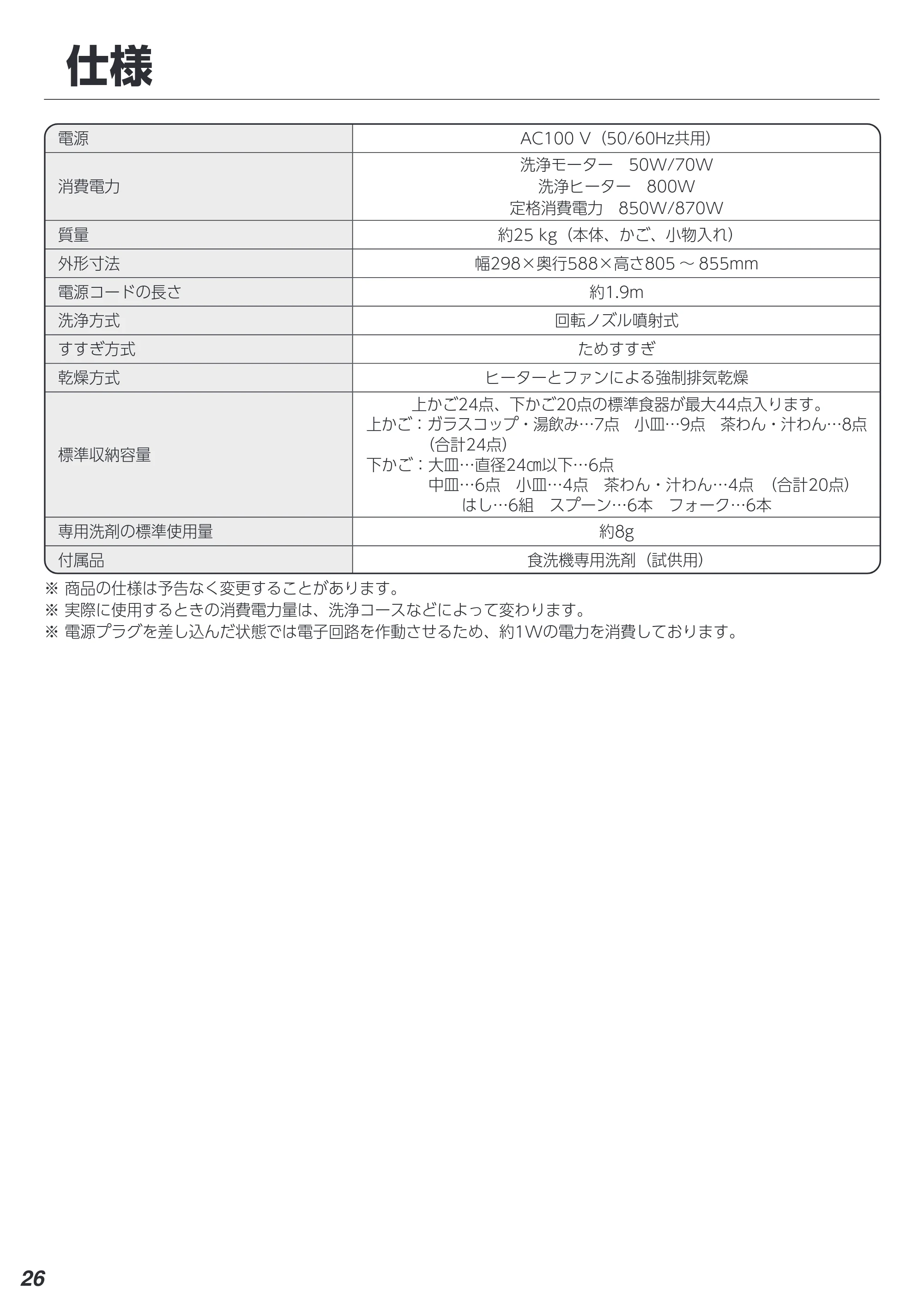 アイリスオーヤマ IDW-BMF301 取扱説明書 — 原本ページ — 26ページ