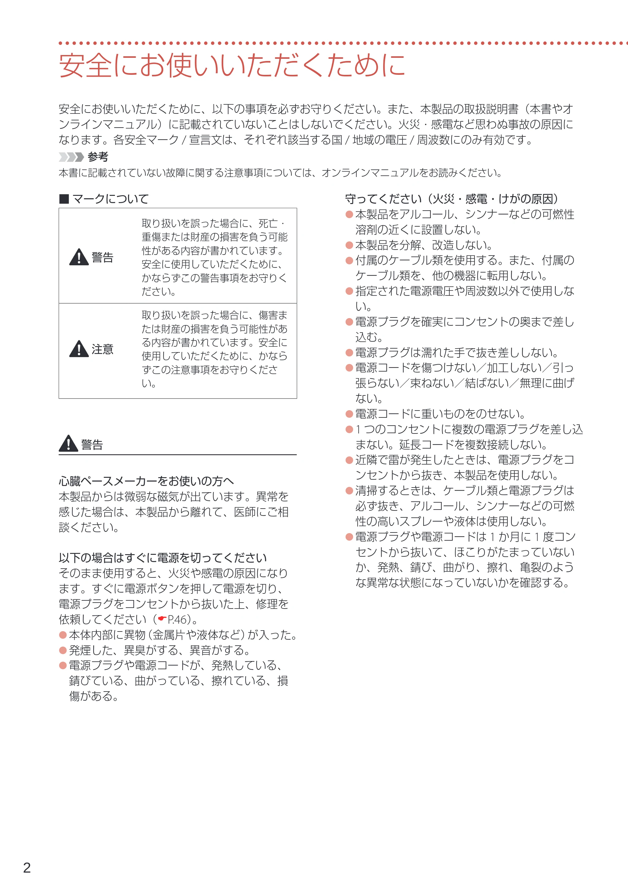 キヤノン G5030 設置・基本操作マニュアル 2022年2月15日掲載（PDF：6.75MB） — 安全にお使いいただくために — 原本ページ — 4ページ