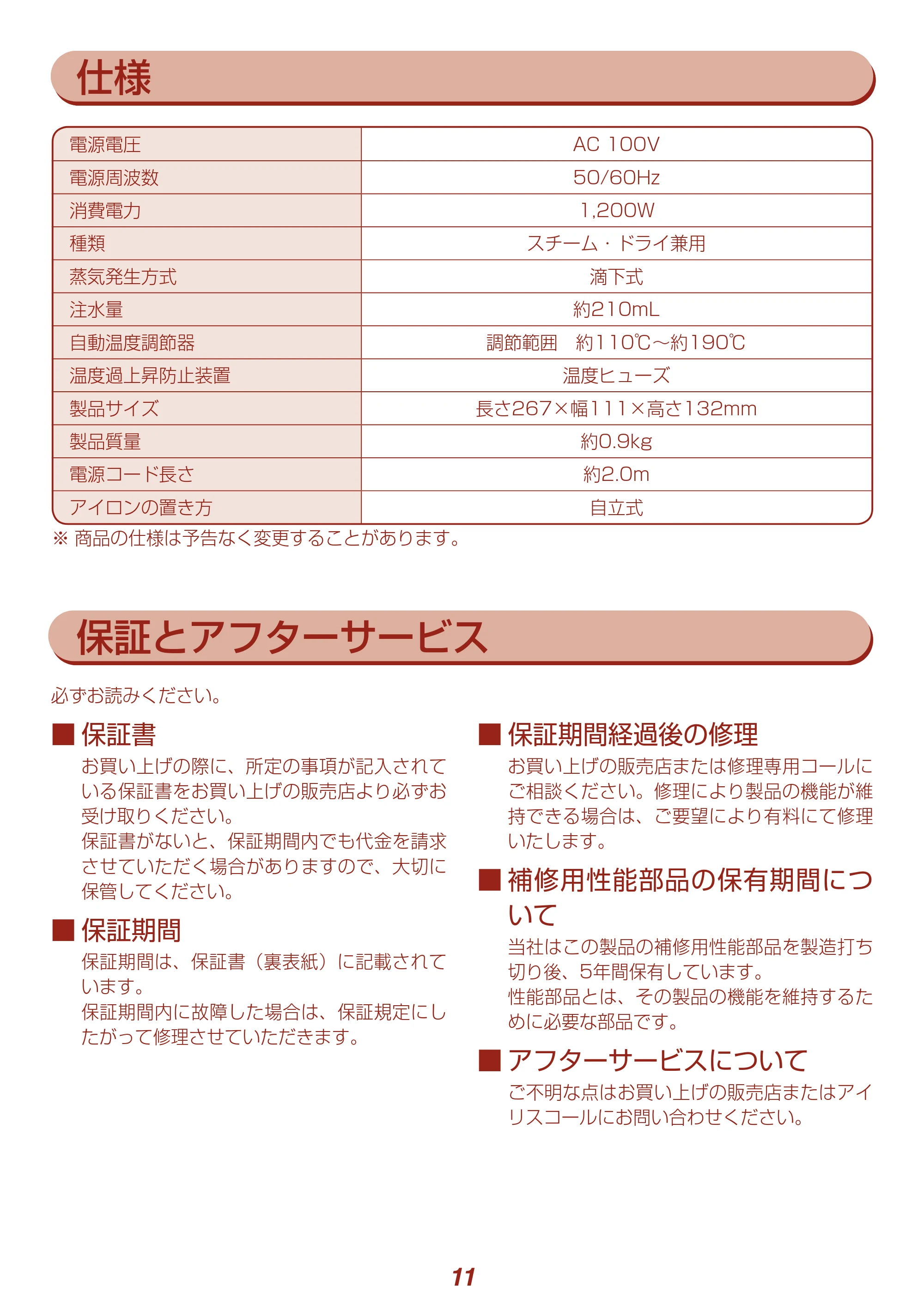 アイリスオーヤマ IRN-21C 取扱説明書 — 原本ページ — 11ページ