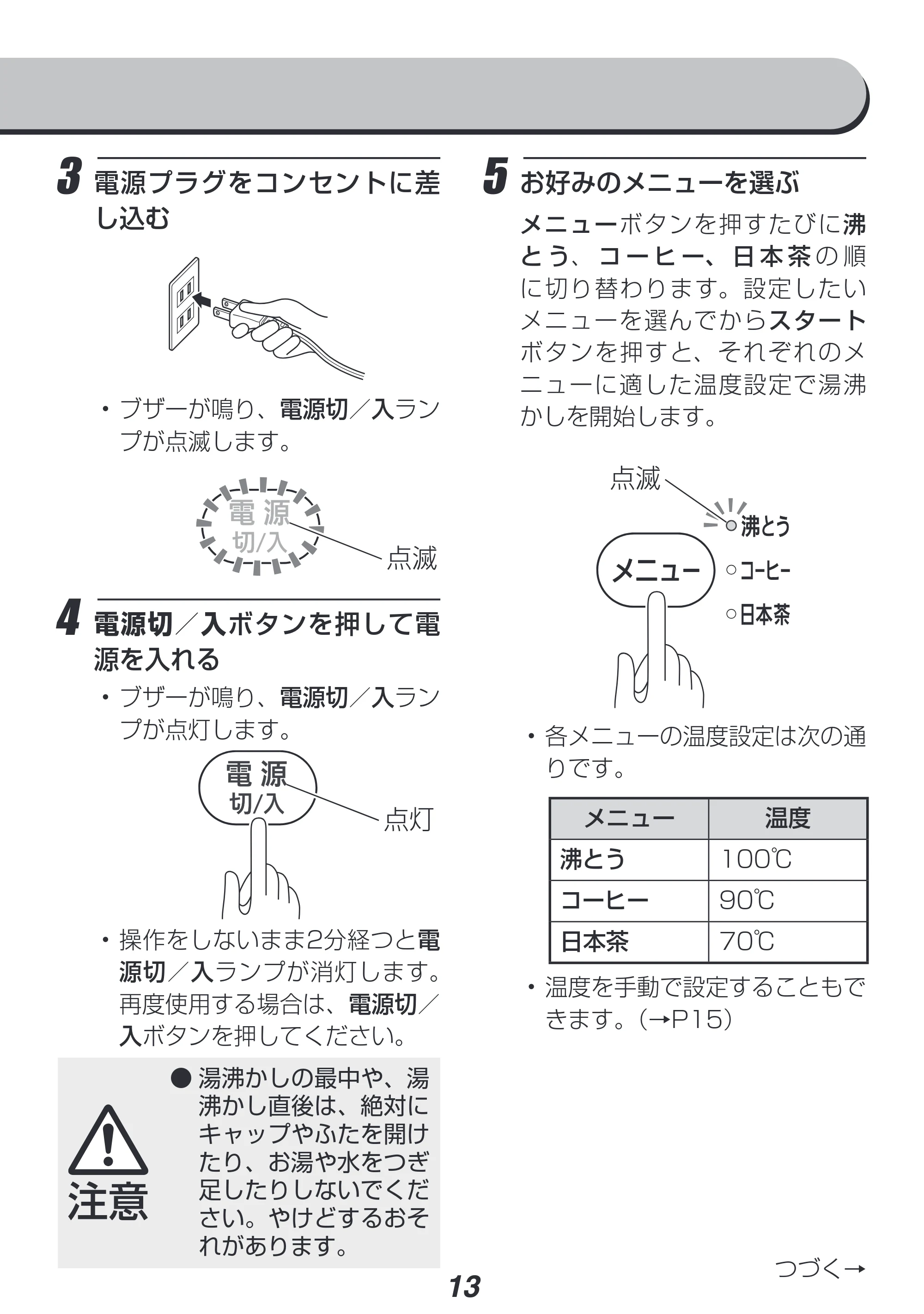 アイリスオーヤマ IKE-G1500T 取扱説明書 — 原本ページ — 13ページ