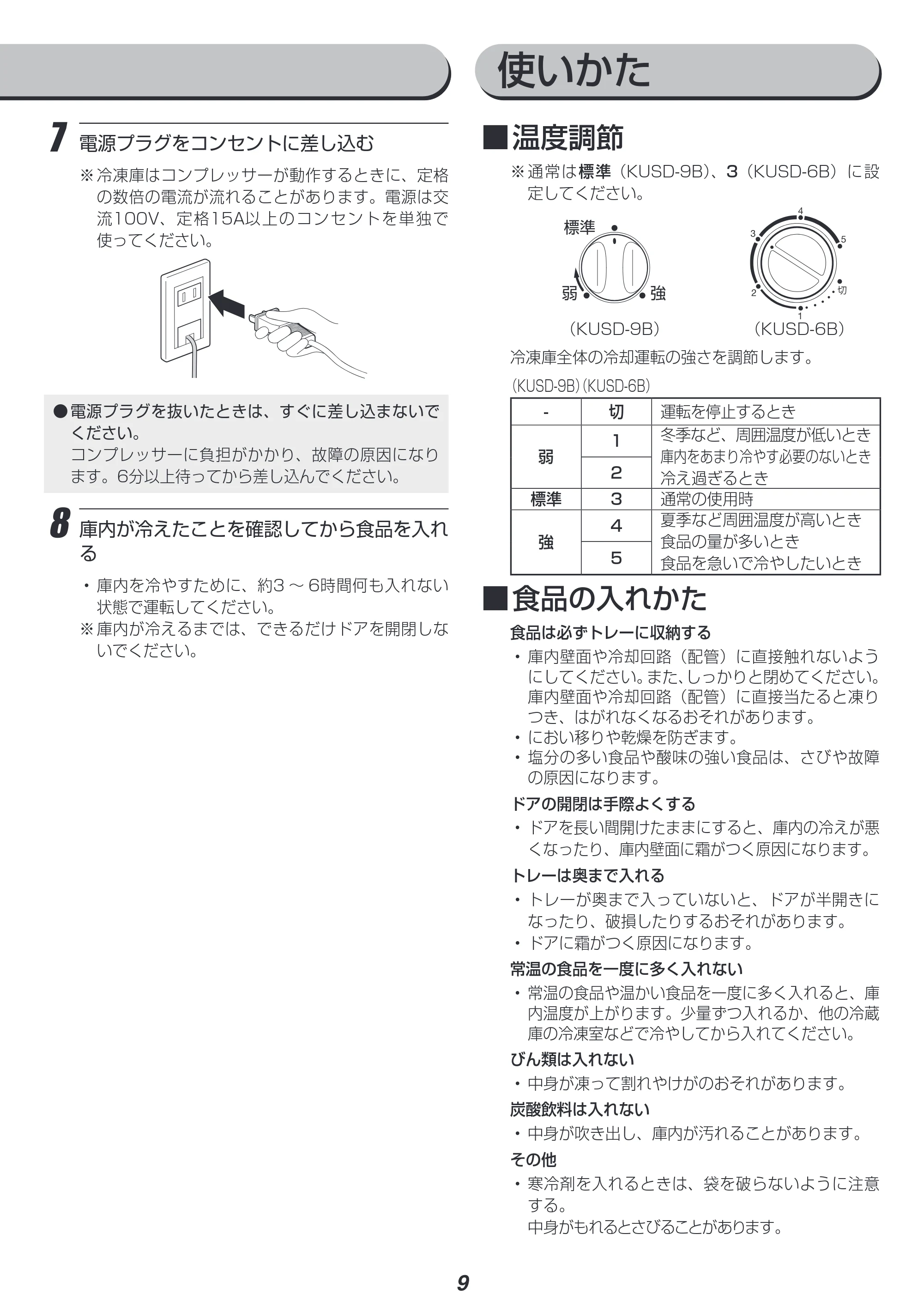 アイリスオーヤマ KUSD-9B 取扱説明書 — 原本ページ — 9ページ