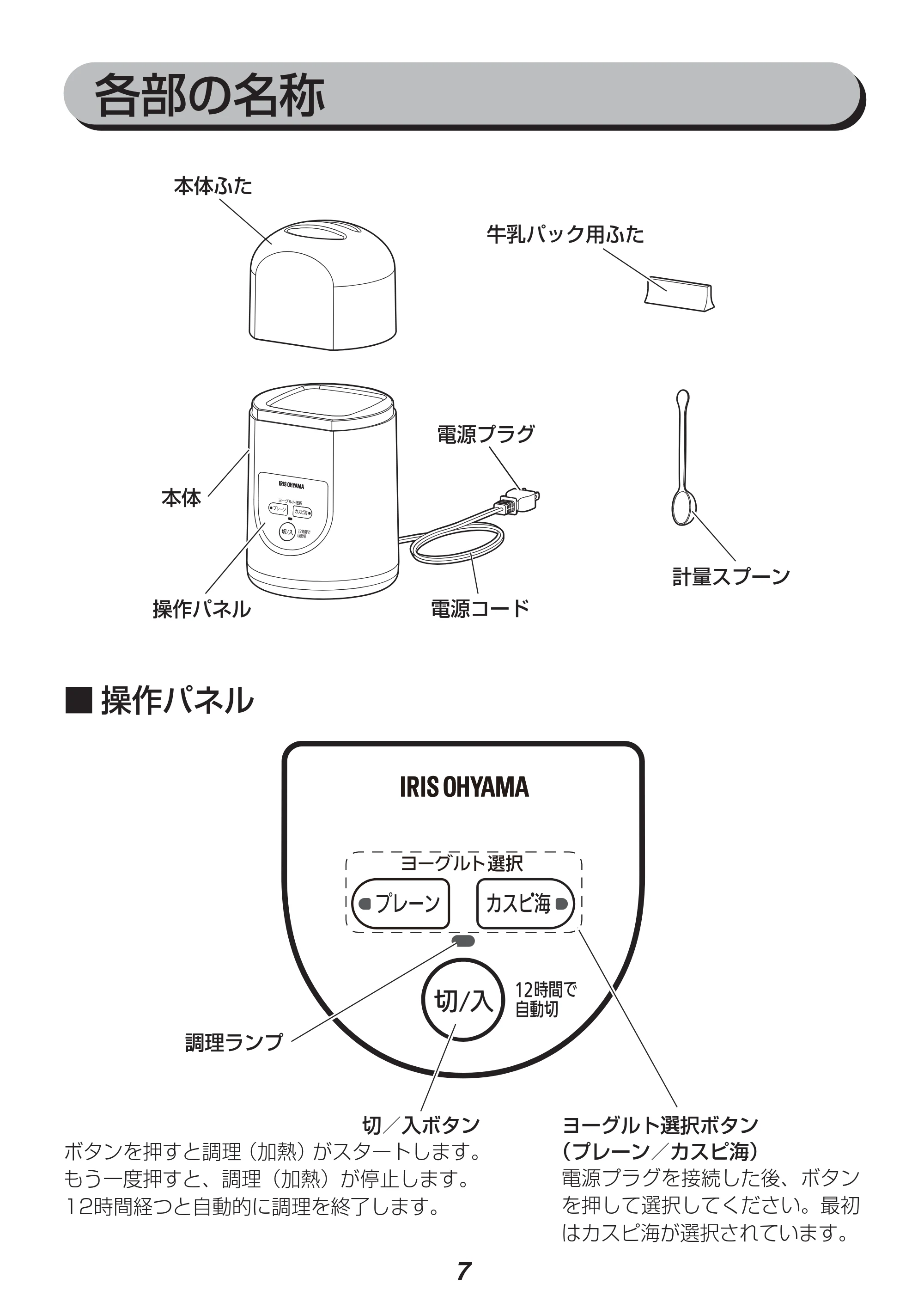 アイリスオーヤマ IYM-011 取扱説明書 — 原本ページ — 7ページ