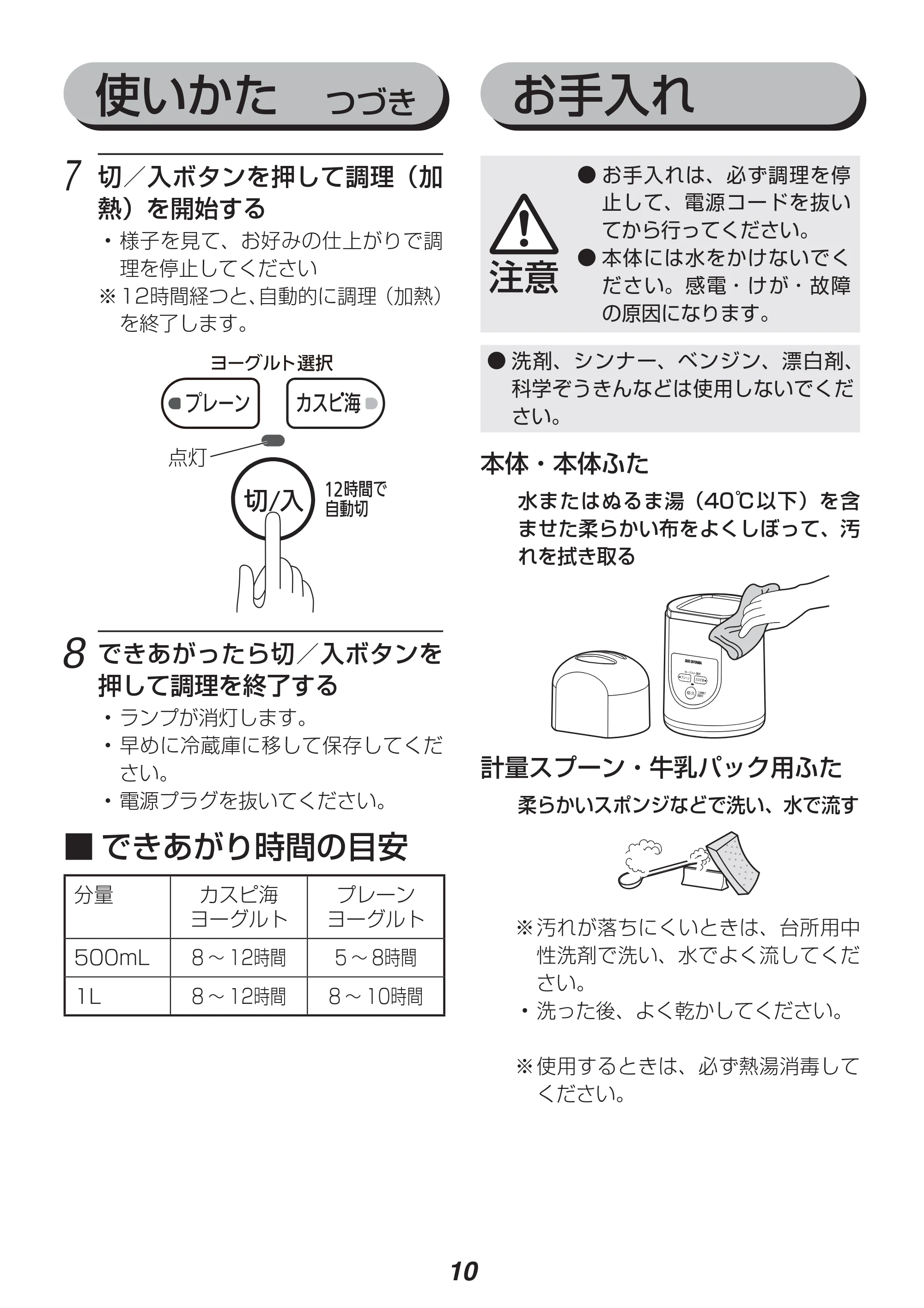 アイリスオーヤマ IYM-011 取扱説明書 — 原本ページ — 10ページ