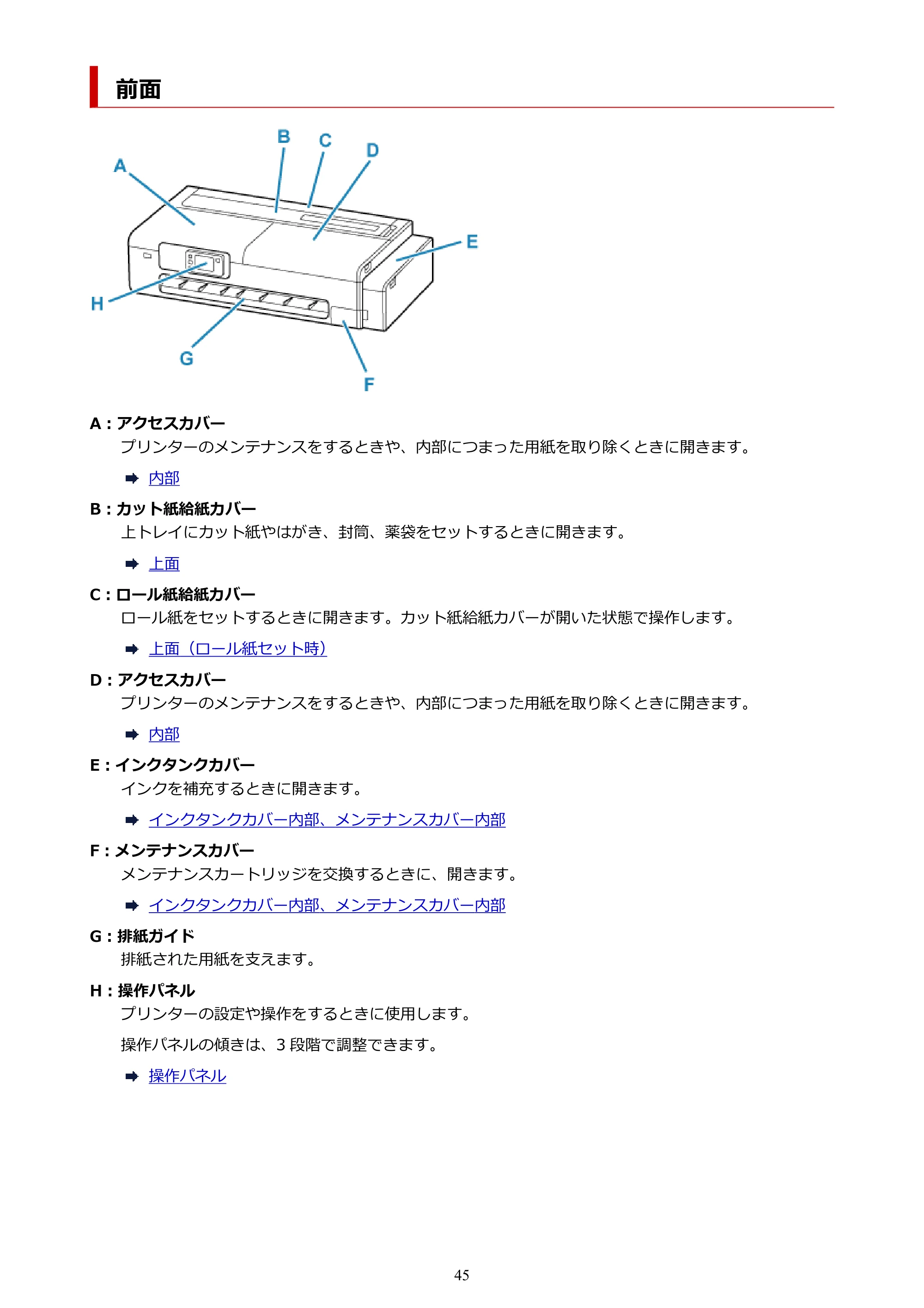 キヤノン TC-21・TC-21M TC-21 （PDF） オンラインマニュアル 取扱説明書 （Windows） 2026年1月15日更新（PDF：6.76 MB） — 前面 — 原本ページ — 45ページ
