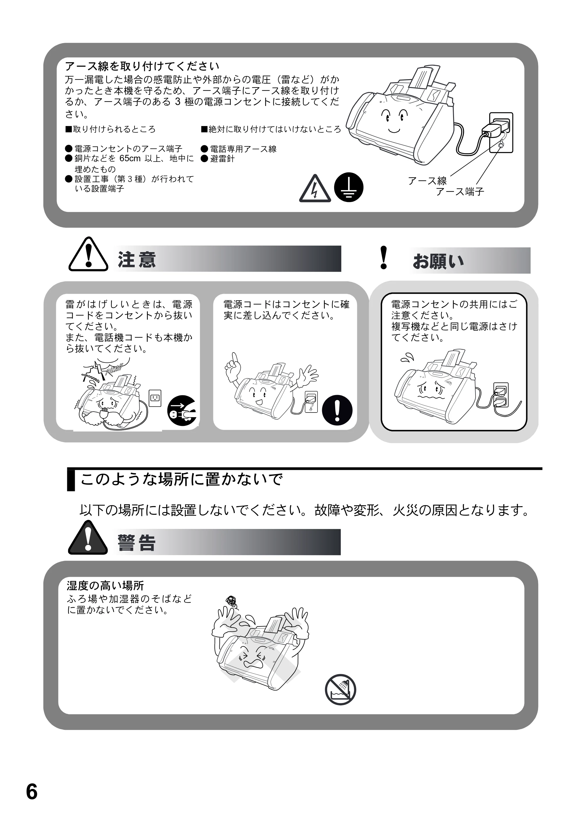 ブラザー FAX-2800J 取扱説明書（本体） — 原本ページ — 6ページ
