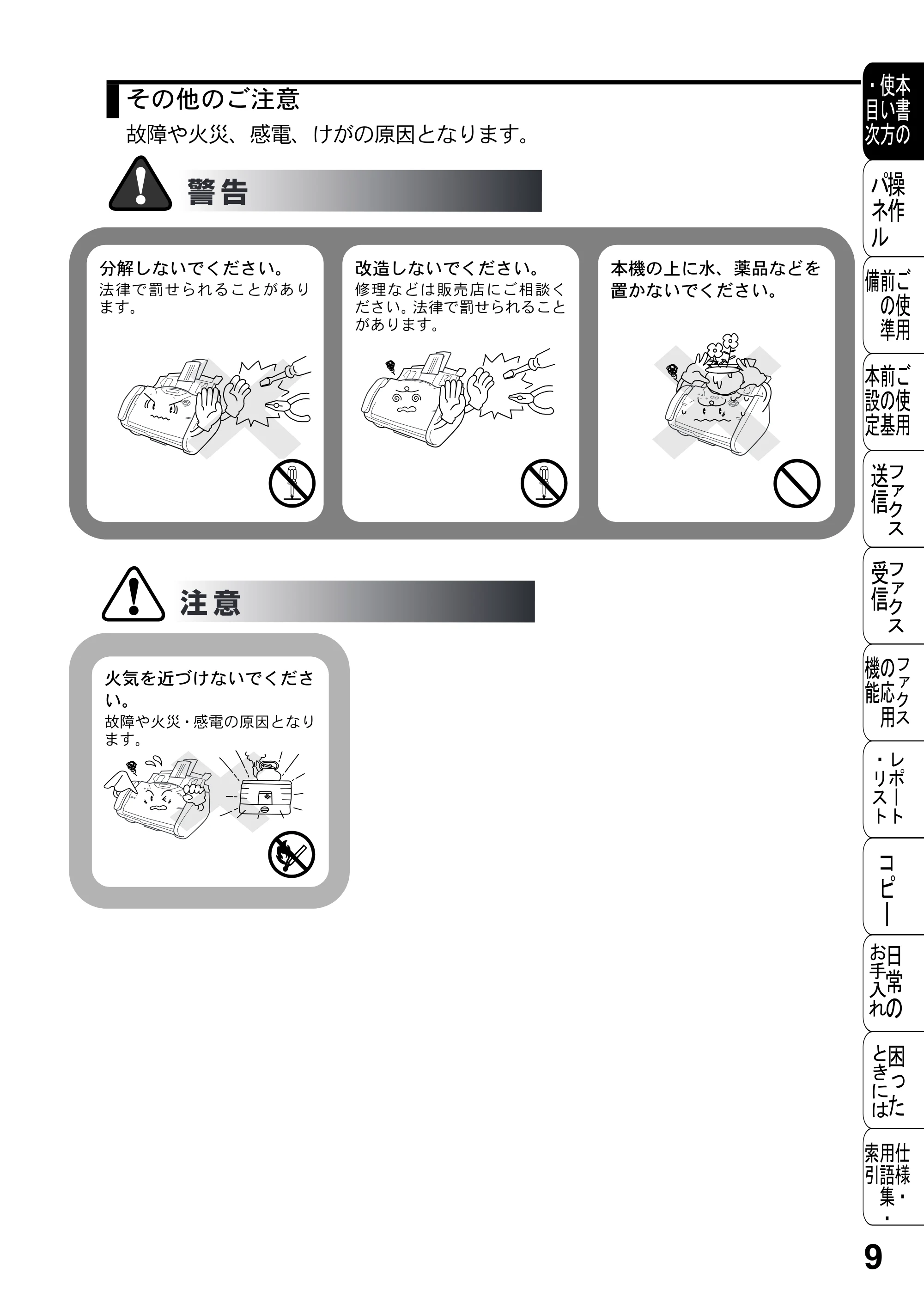 ブラザー FAX-2800J 取扱説明書（本体） — 原本ページ — 9ページ