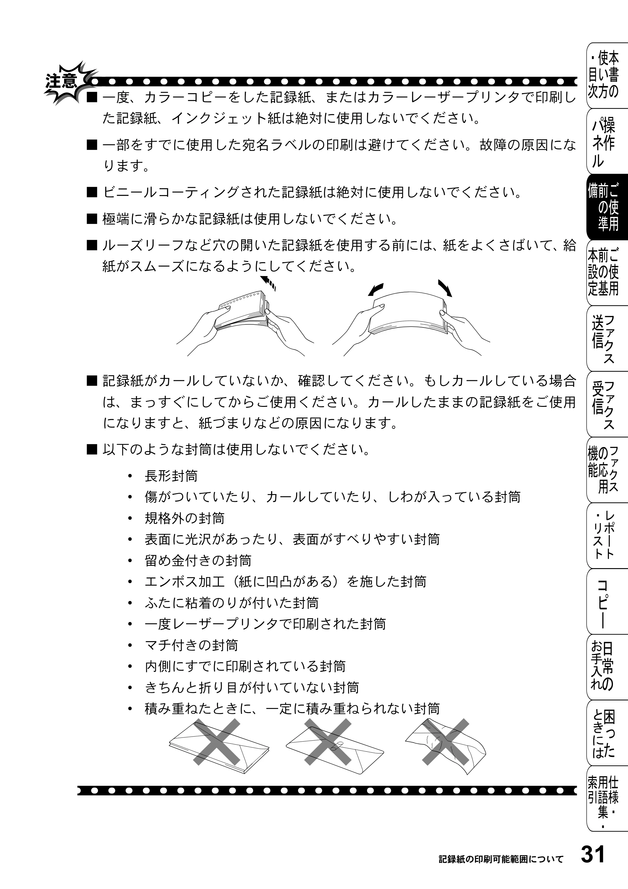 ブラザー FAX-2800J 取扱説明書（本体） — 原本ページ — 31ページ