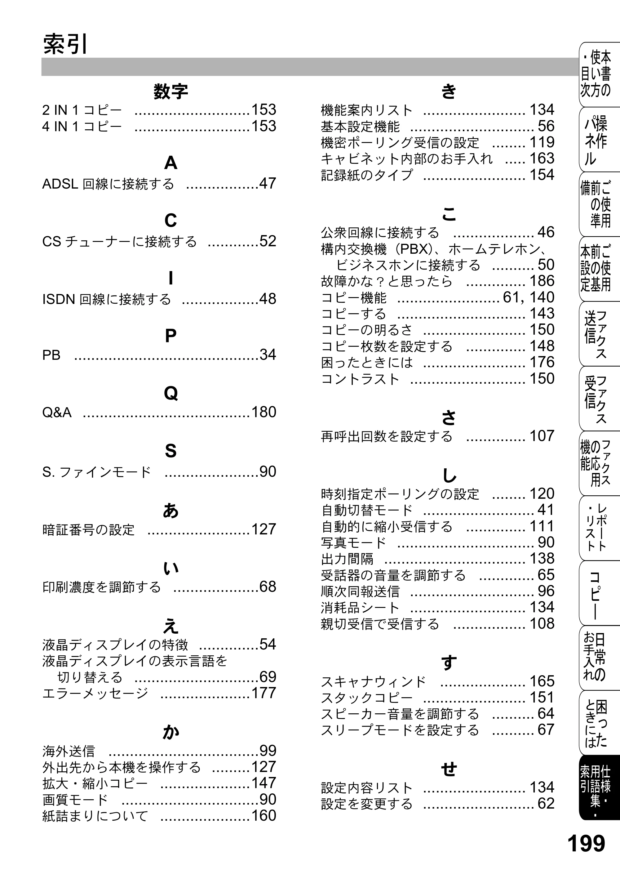 ブラザー FAX-2800J 取扱説明書（本体） — 原本ページ — 199ページ